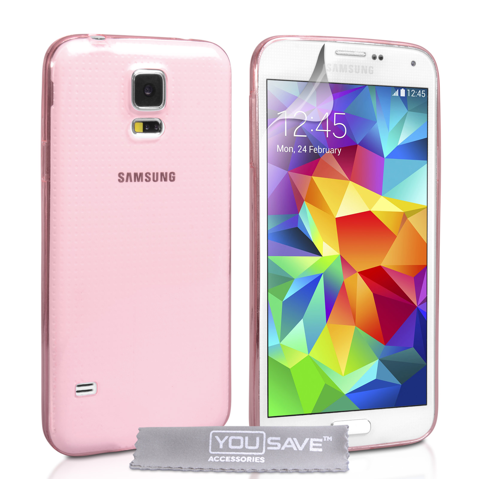 YouSave Accessories Samsung Galaxy S5 0.6mm Clear Gel Case - Pink