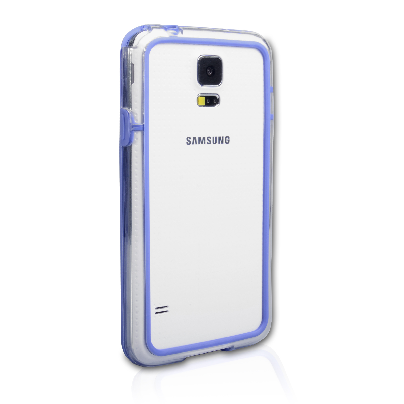 YouSave Accessories Samsung Galaxy S5 Bumper Case - Clear/Blue