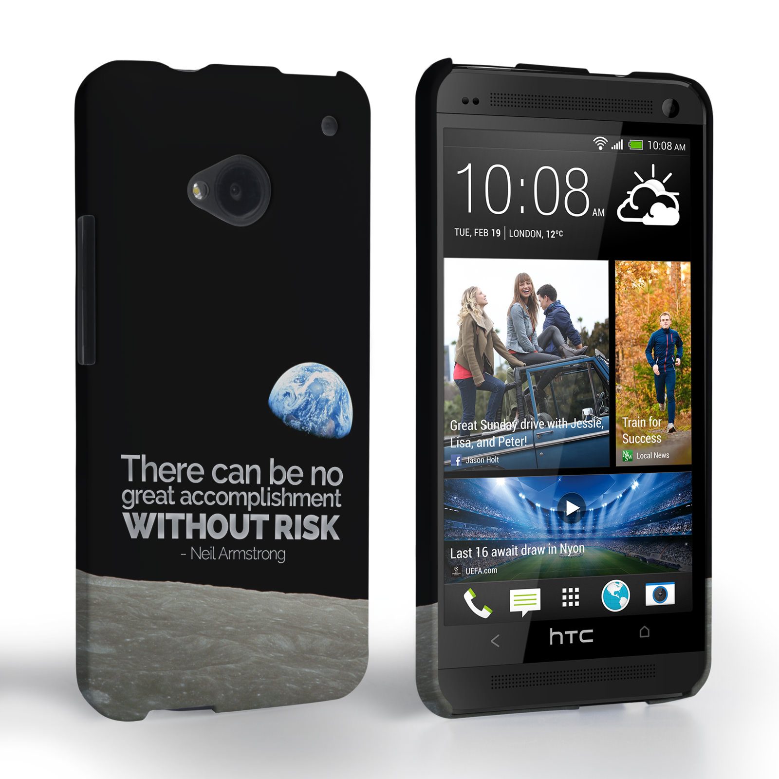 Caseflex HTC One Neil Armstrong Quote Case