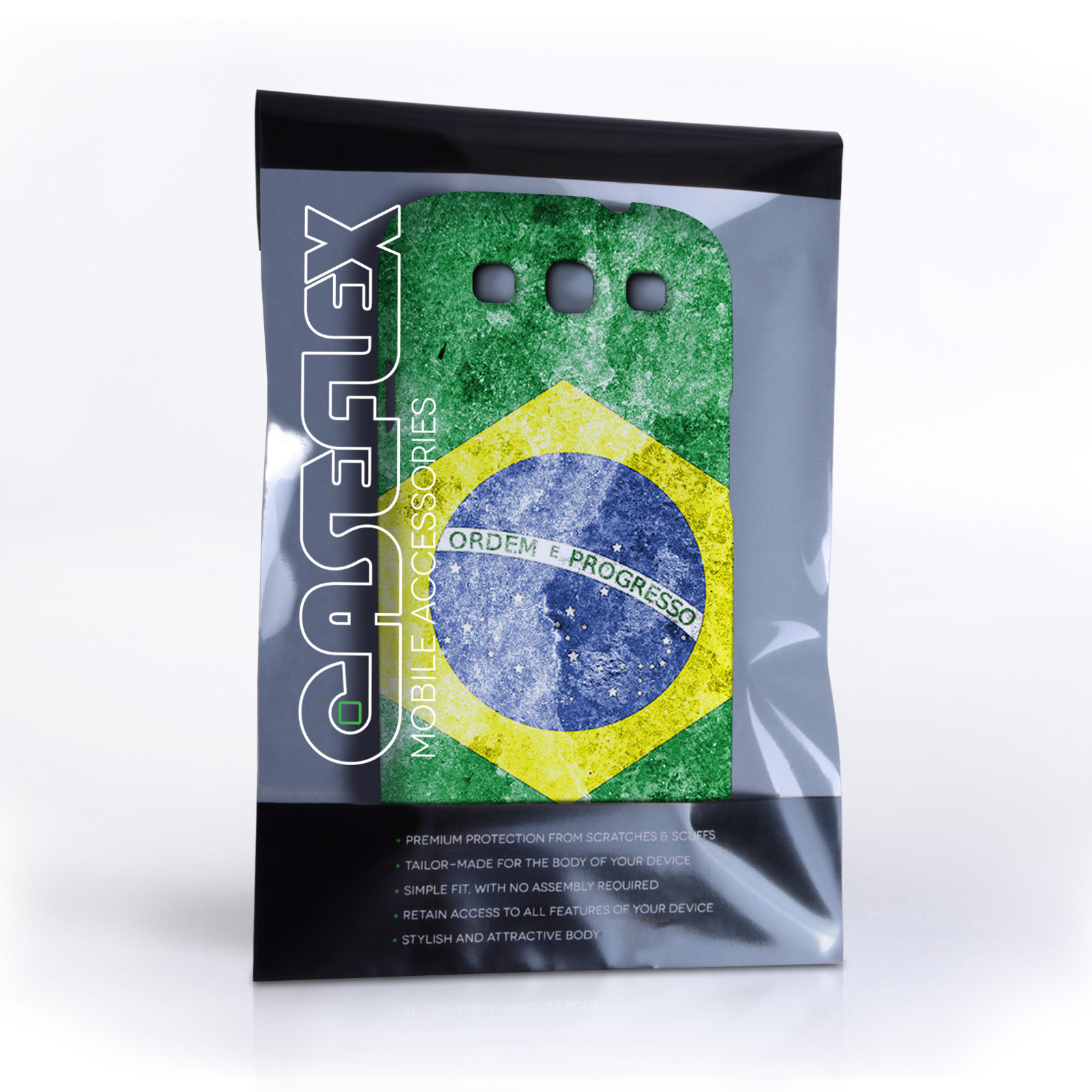 Caseflex Samsung Galaxy S3Retro Brazil Flag Case