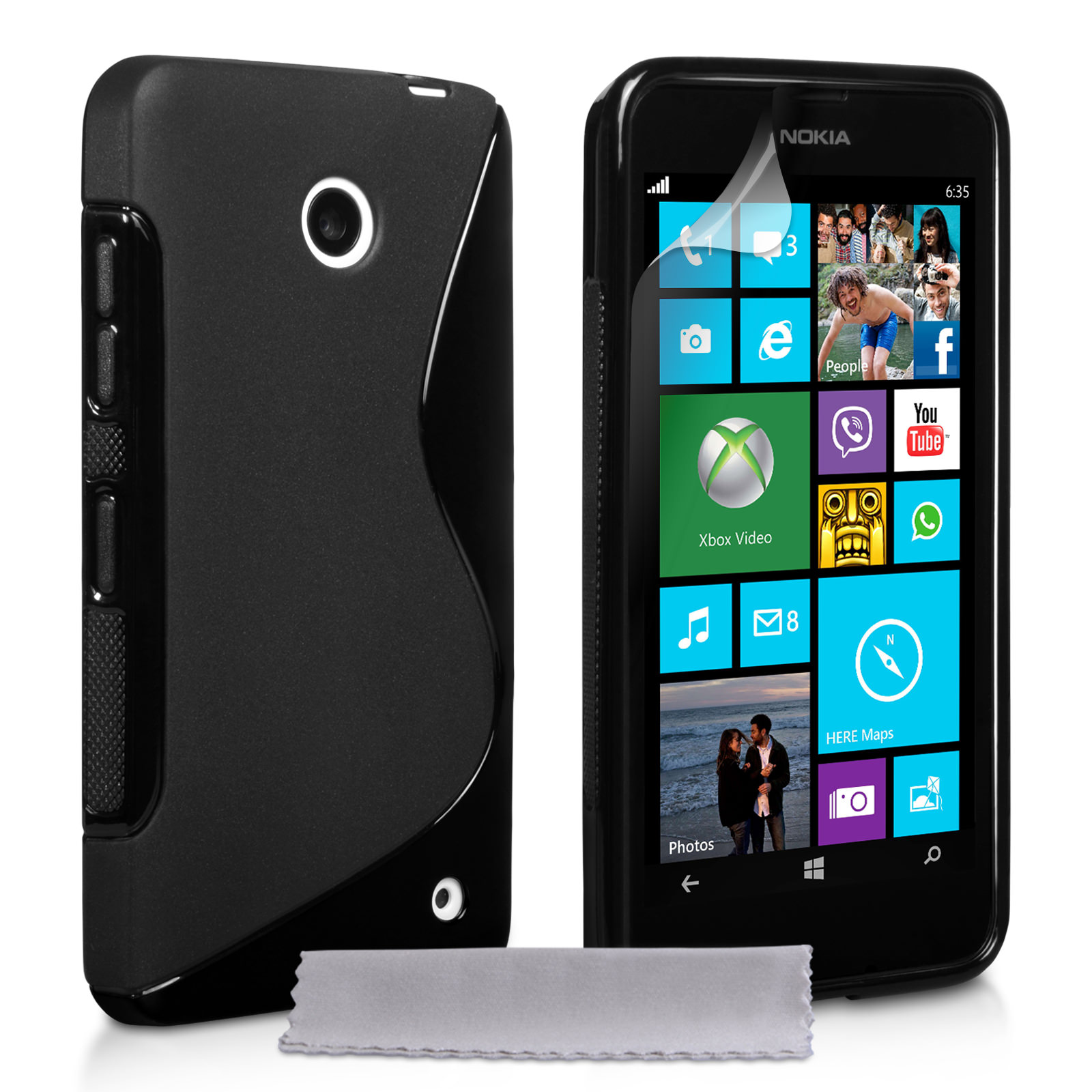 Caseflex Nokia Lumia 630 Silicone Gel S-Line Case - Black