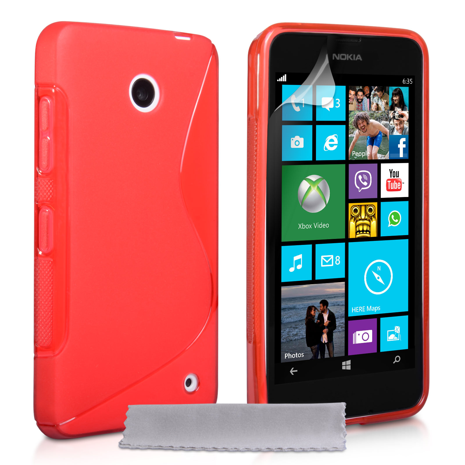 Caseflex Nokia Lumia 630 Silicone Gel S-Line Case - Red