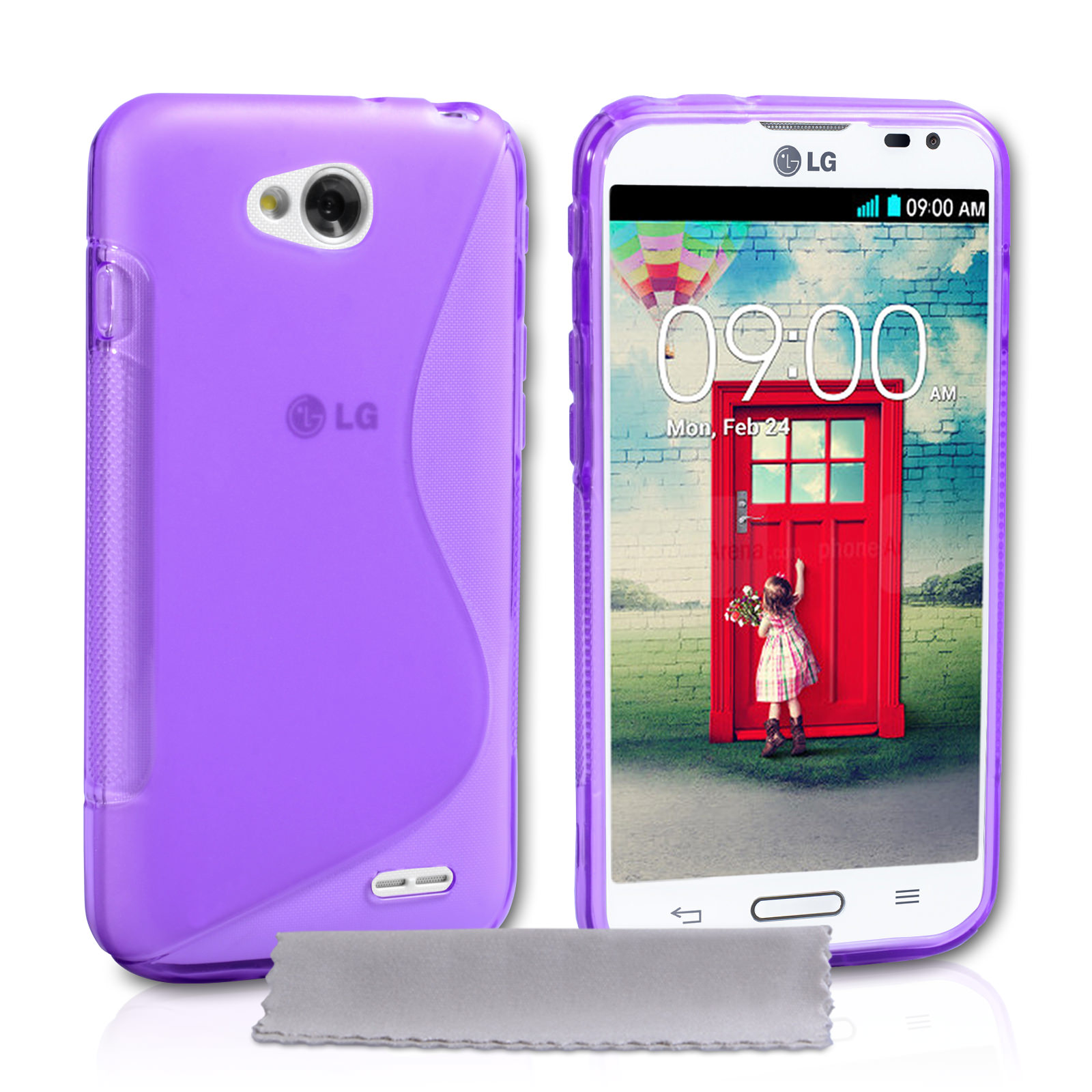 Caseflex LG L90 Silicone Gel S-Line Case - Purple