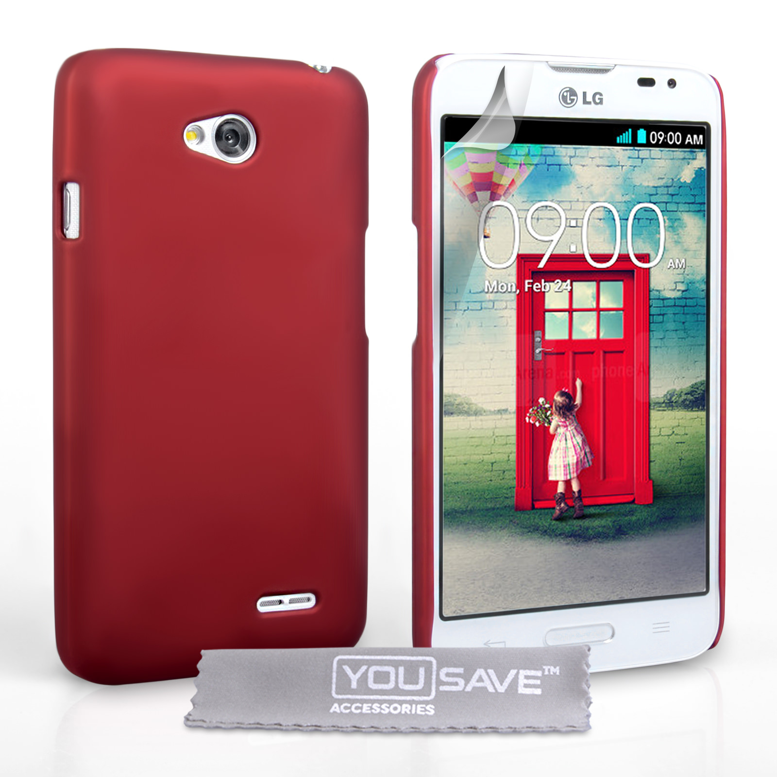YouSave Accessories LG L90 Hard Hybrid Case - Red