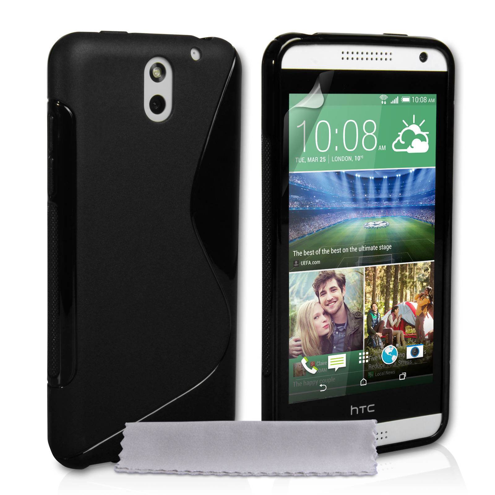 Caseflex HTC Desire 610 Silicone Gel S-Line Case - Black