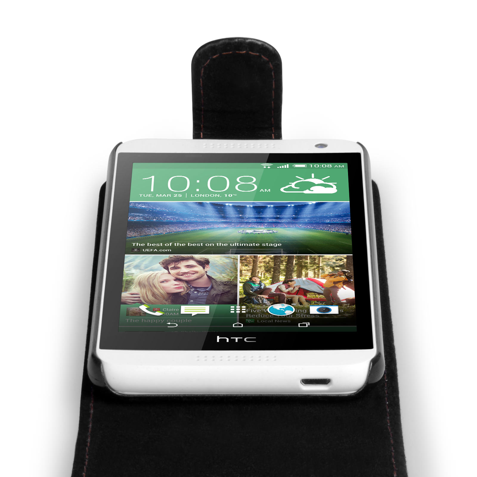 YouSave Accessories HTC Desire 610 Leather-Effect Flip Case - Black