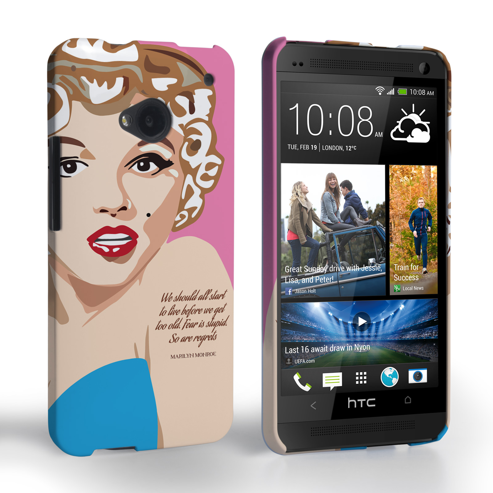 Caseflex HTC One Marilyn Monroe ‘Fear is Stupid’ Quote Case