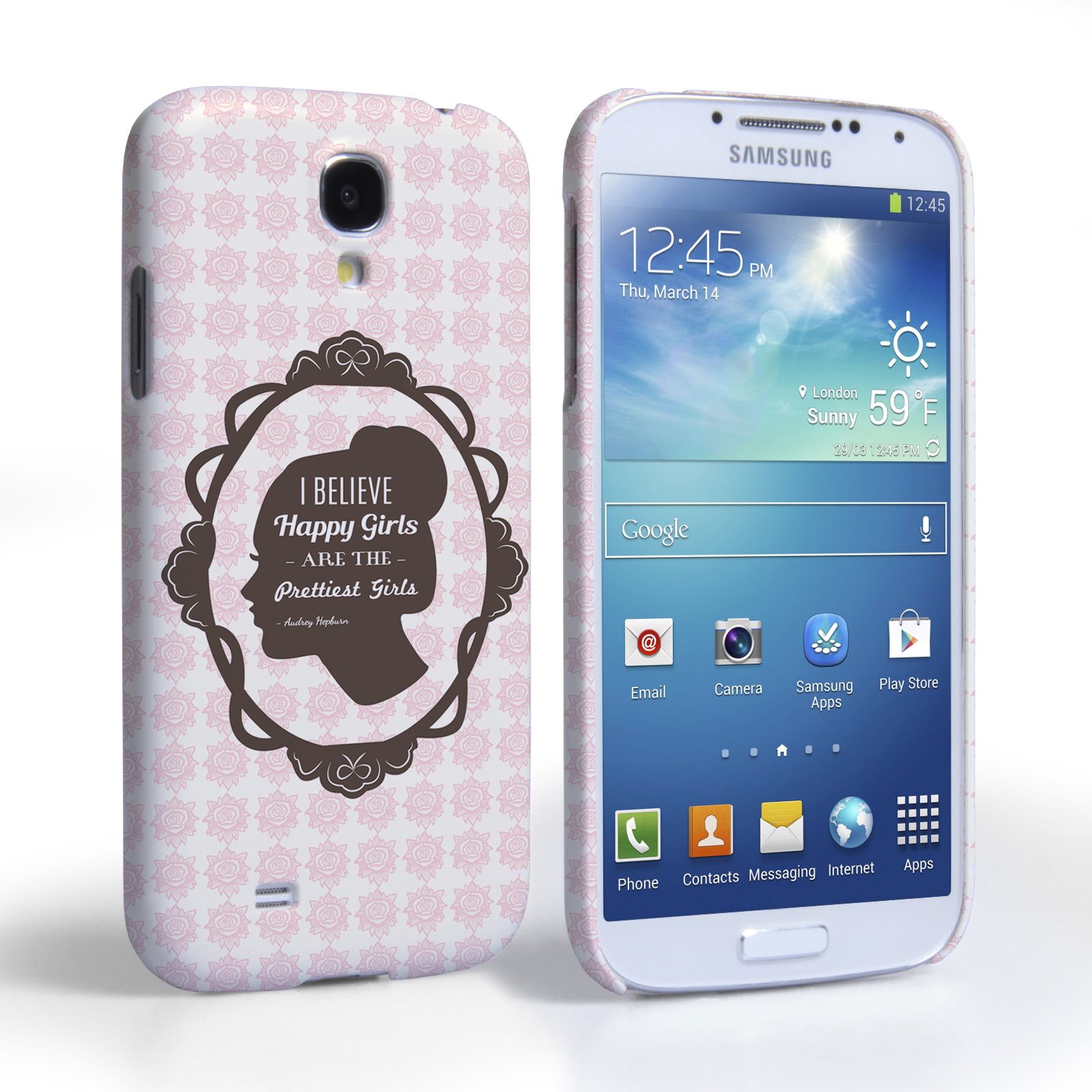 Caseflex Samsung Galaxy S4 Audrey Hepburn ‘Happy Girls’ Quote Case