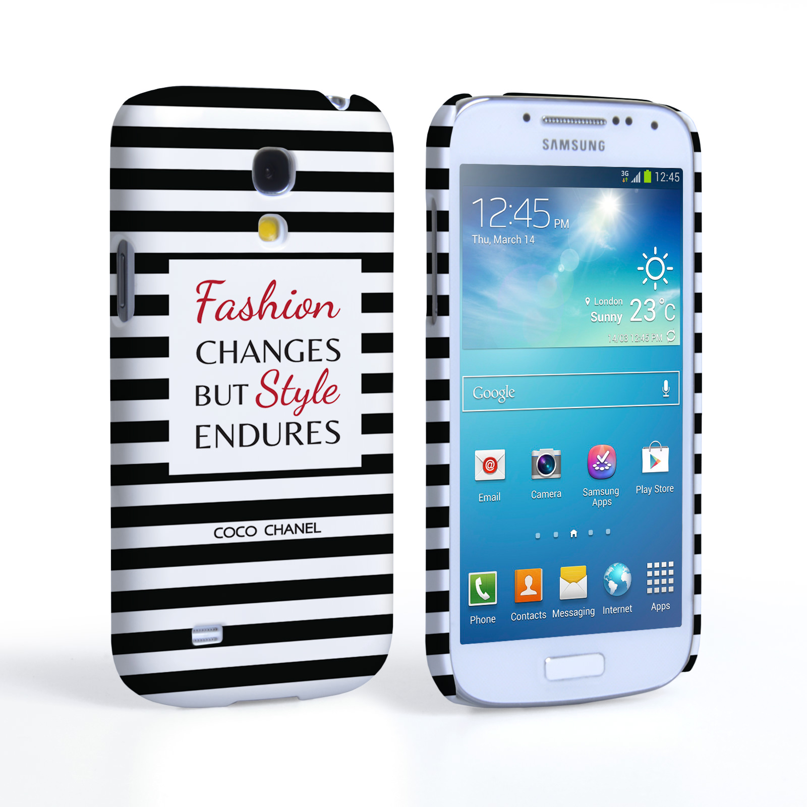 Caseflex Samsung Galaxy S4 Mini Chanel ‘Fashion Changes’ Quote Case – Black and White