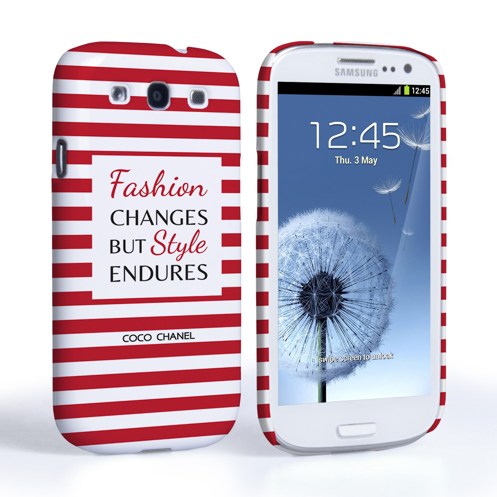 Caseflex Samsung Galaxy S3 Chanel ‘Fashion Changes’ Quote Case – Red and White