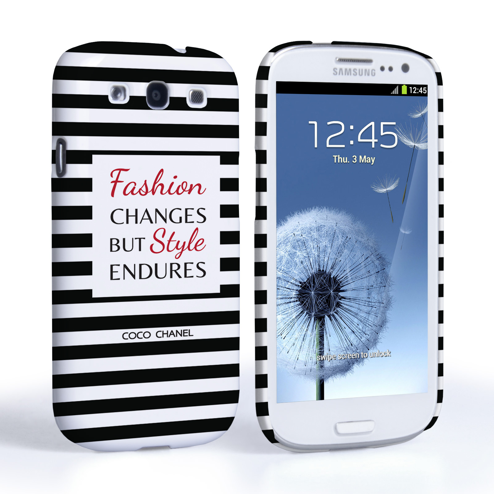 Caseflex Samsung Galaxy S3 Chanel ‘Fashion Changes’ Quote Case – Black and White