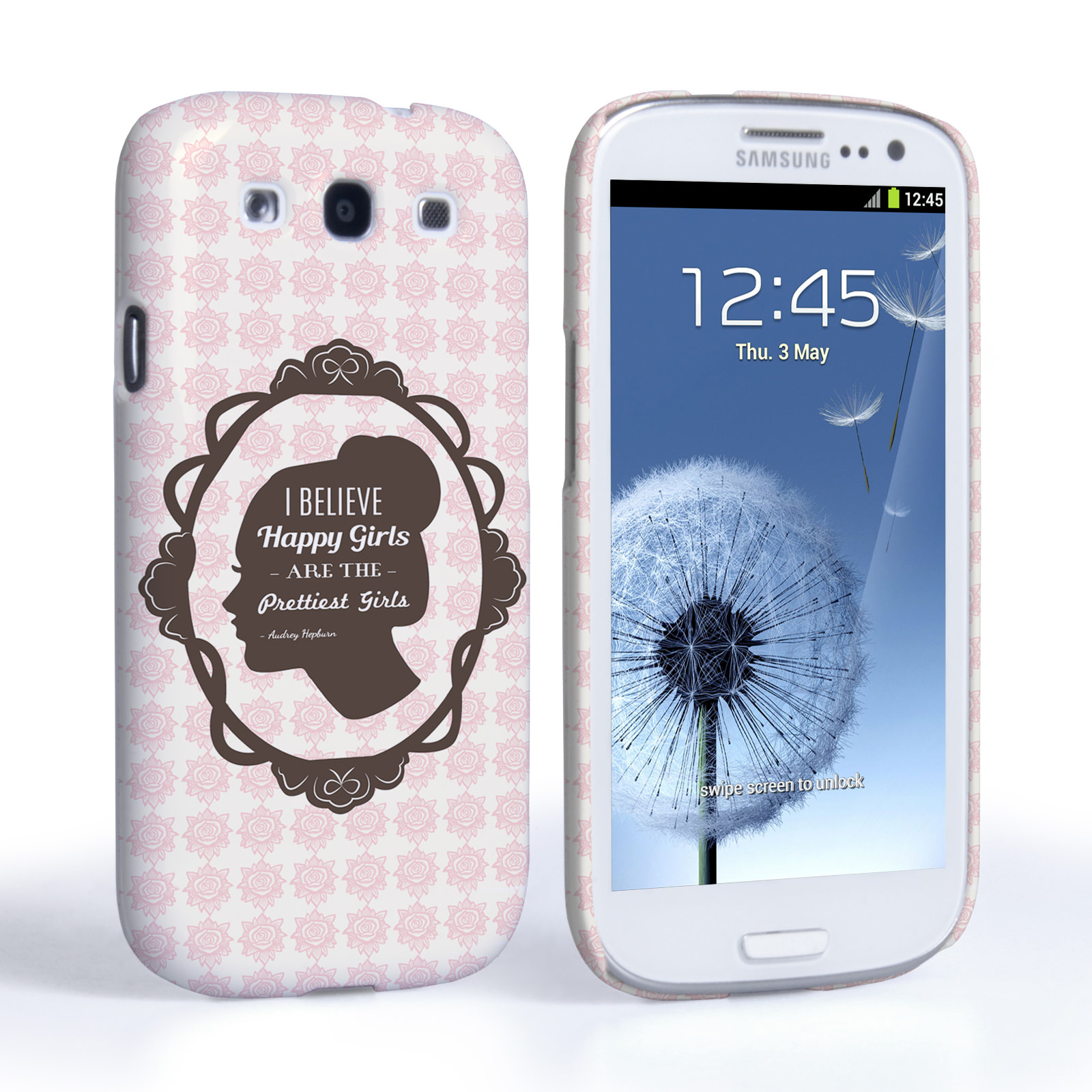 Caseflex Samsung Galaxy S3 Audrey Hepburn ‘Happy Girls’ Quote Case