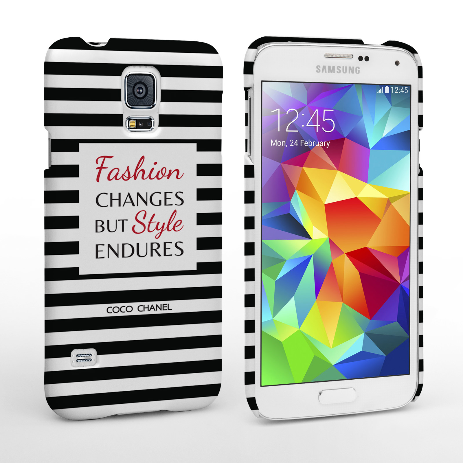 Caseflex Samsung Galaxy S5 Chanel ‘Fashion Changes’ Quote Case – Black and White