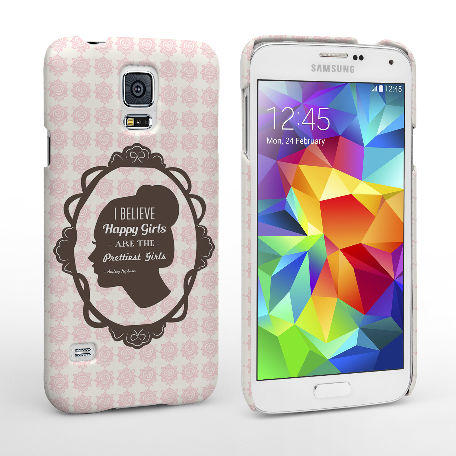 Caseflex Samsung Galaxy S5 Audrey Hepburn ‘Happy Girls’ Quote Case