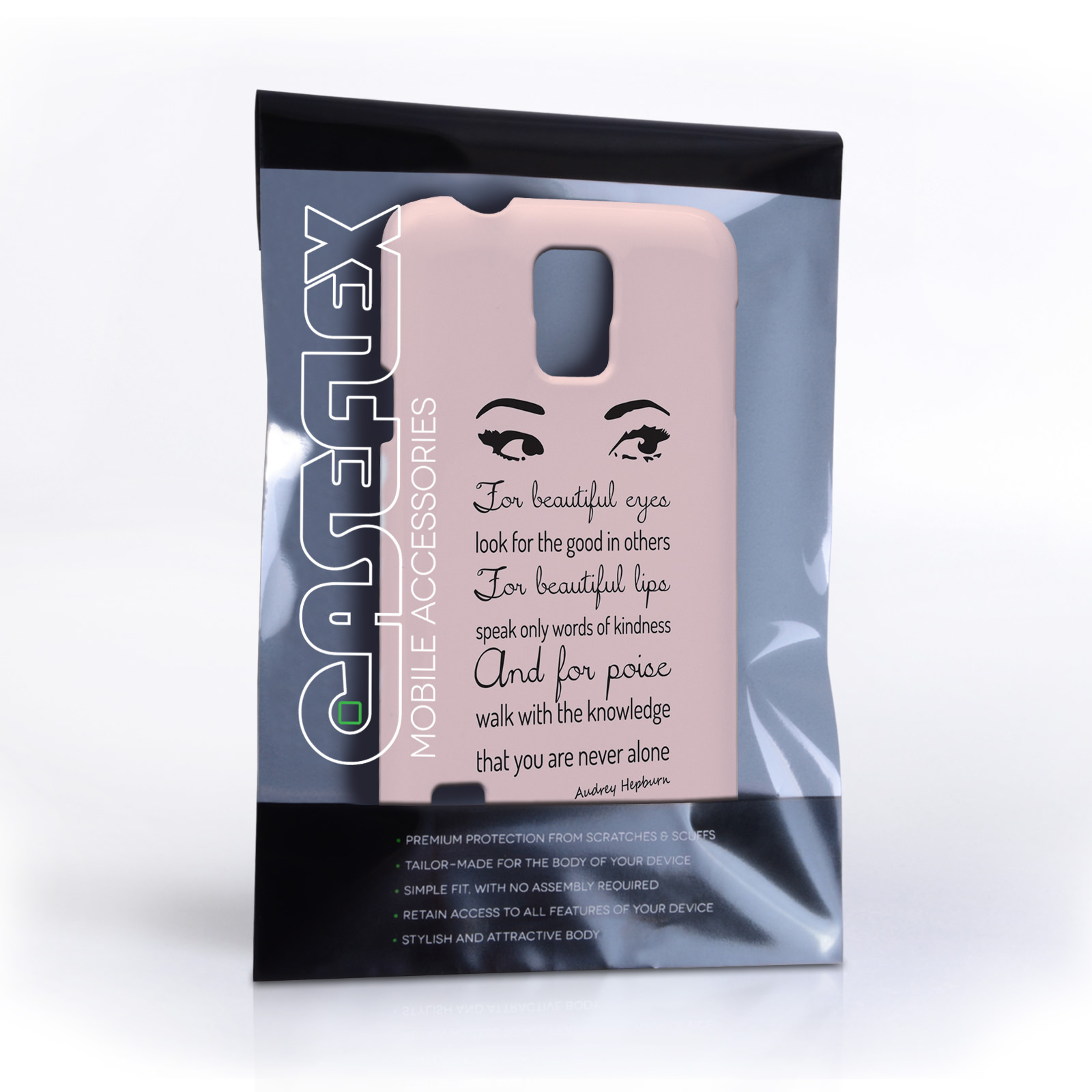 Caseflex Samsung Galaxy S5 Audrey Hepburn ‘Eyes’ Quote Case