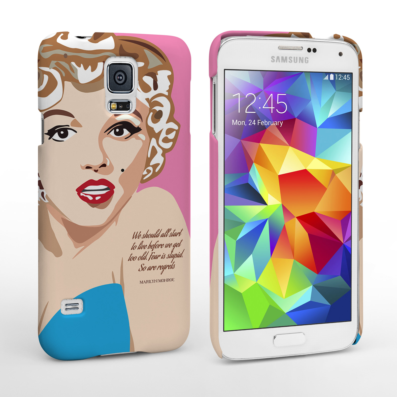 Caseflex Samsung Galaxy S5 Marilyn Monroe ‘Fear is Stupid’ Quote Case