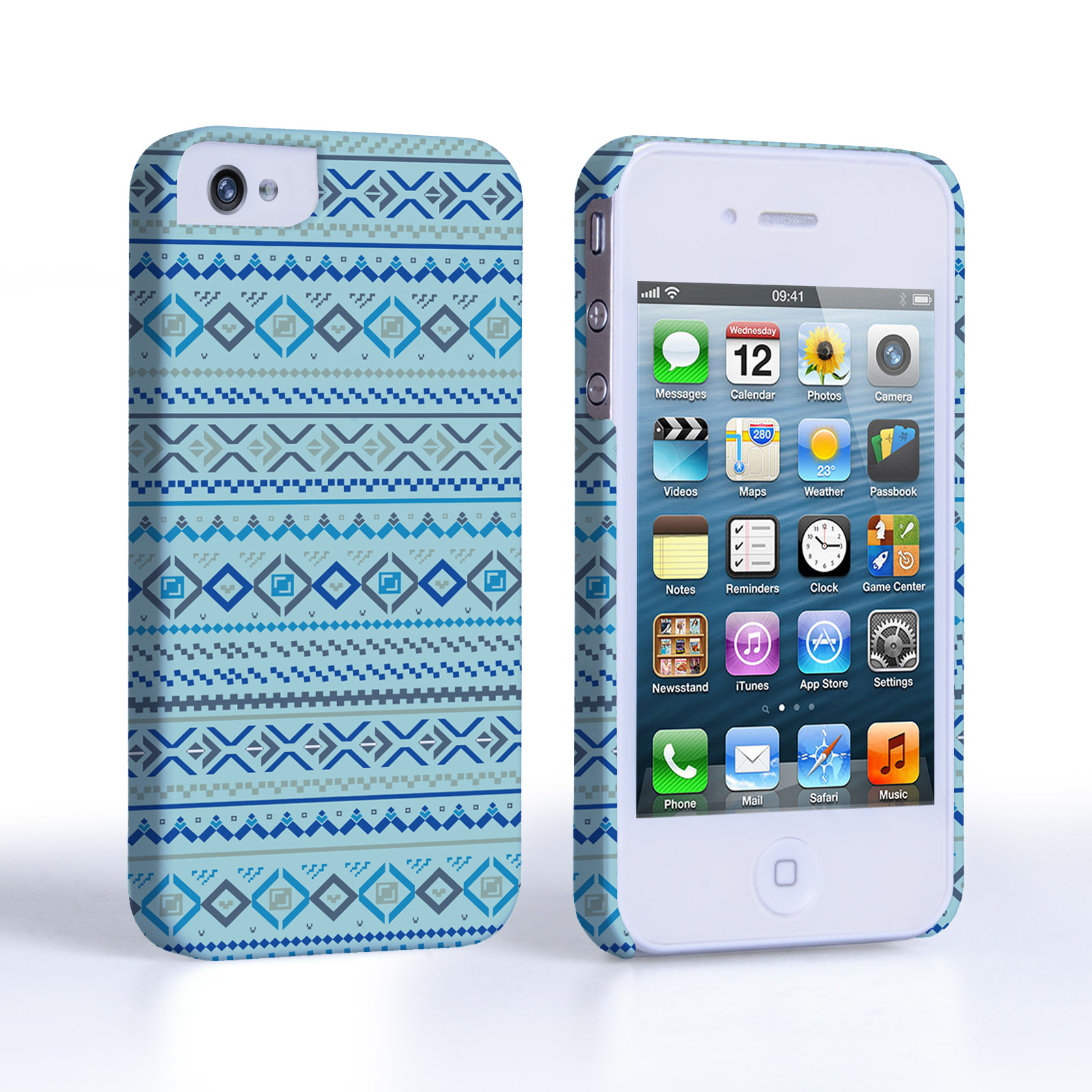 Caseflex iPhone 4/4S Fairisle Case – Blue with Blue Background