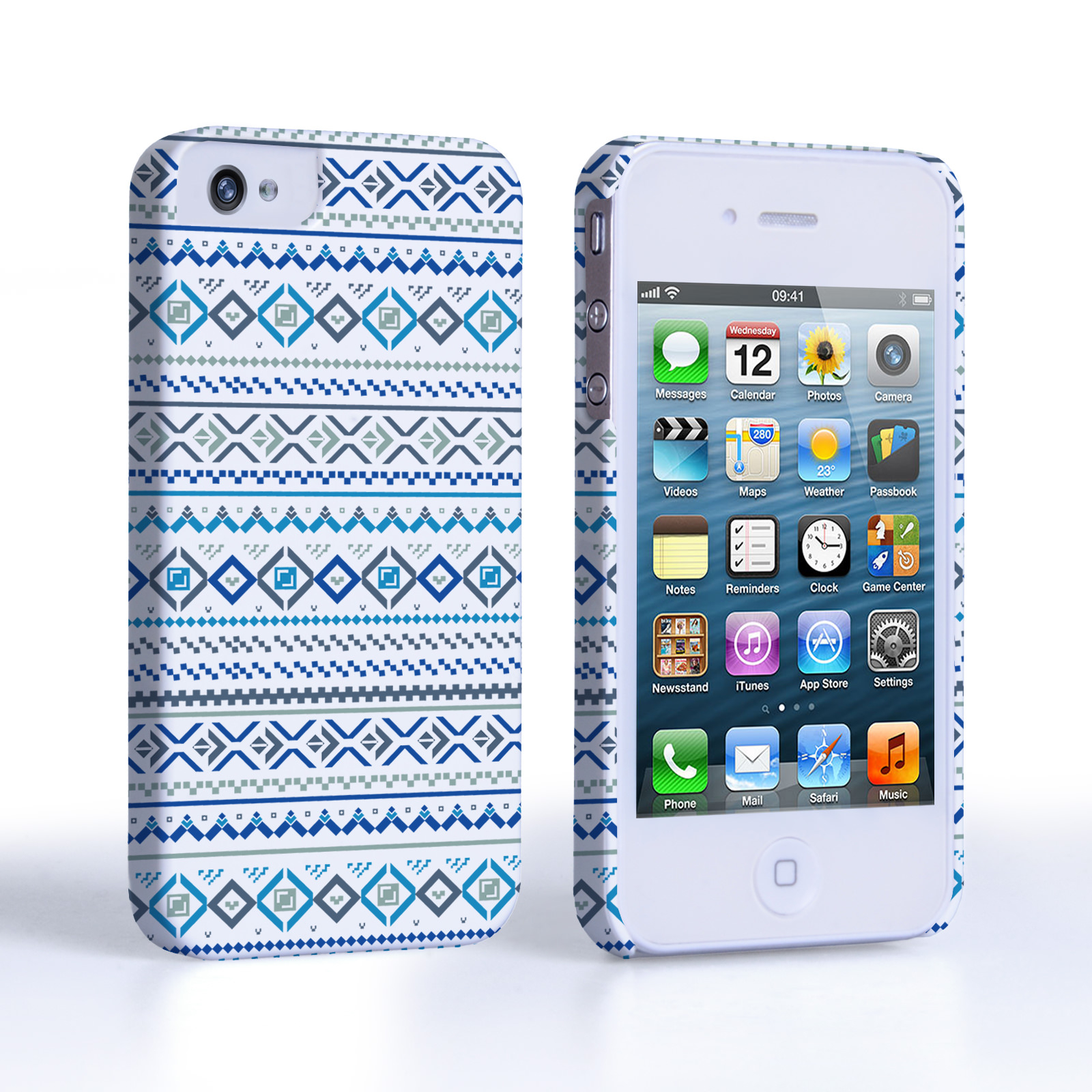 Caseflex iPhone 4/4S Fairisle Case – Blue with White Background