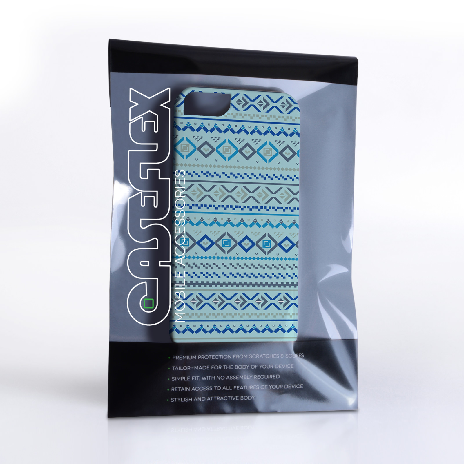 Caseflex iPhone 5/5S Fairisle Case – Blue with Blue Background