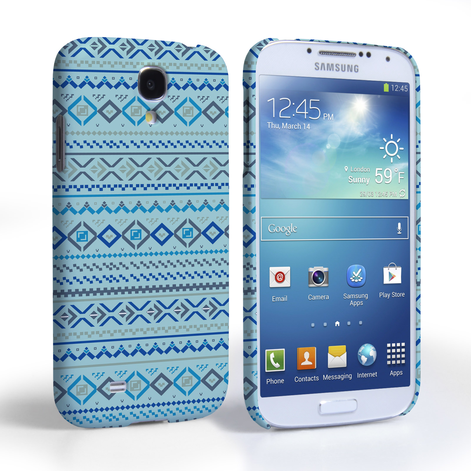 Caseflex Samsung Galaxy S4 Fairisle Case – Blue with Blue Background