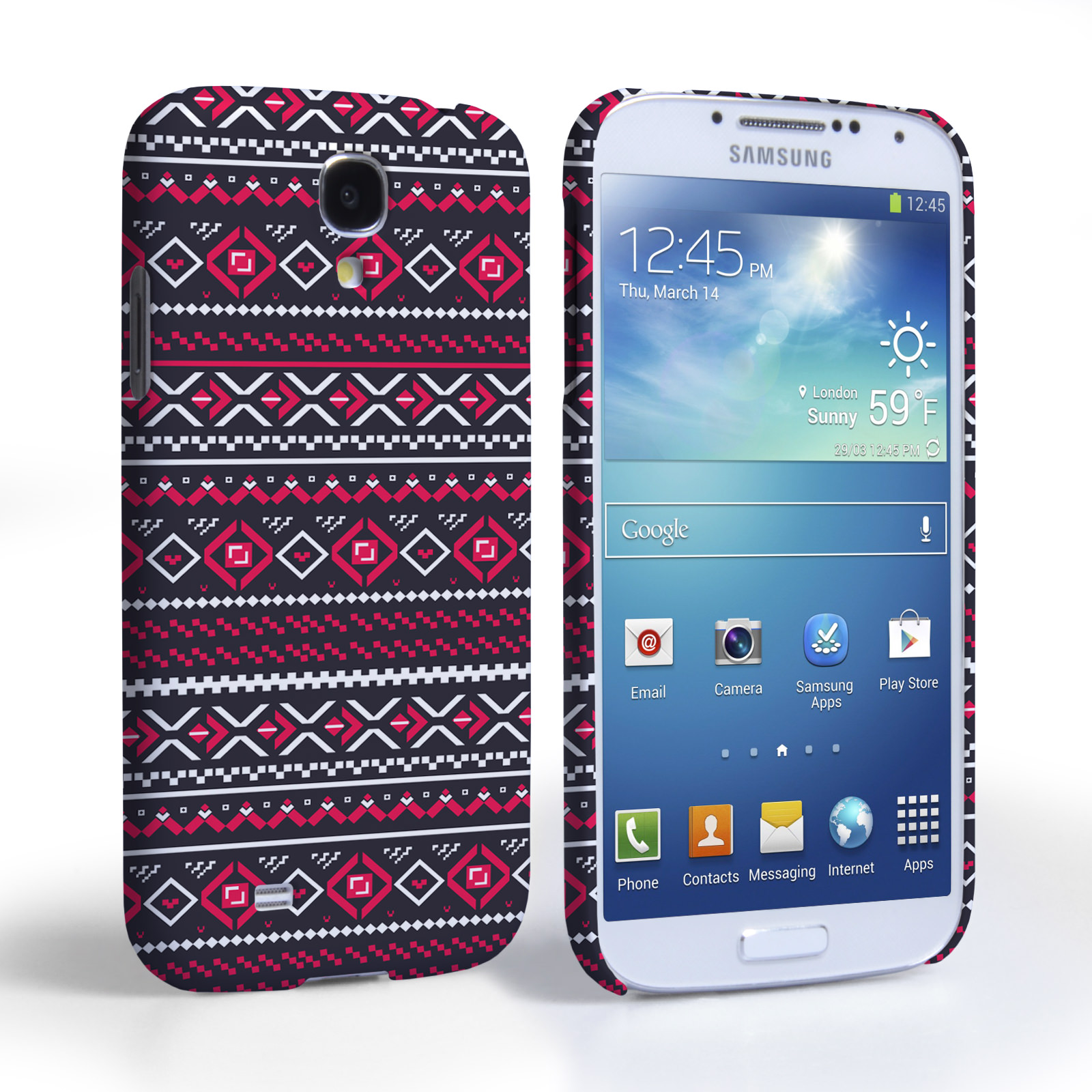 Caseflex Samsung Galaxy S4 Fairisle Case – Grey with Red Background