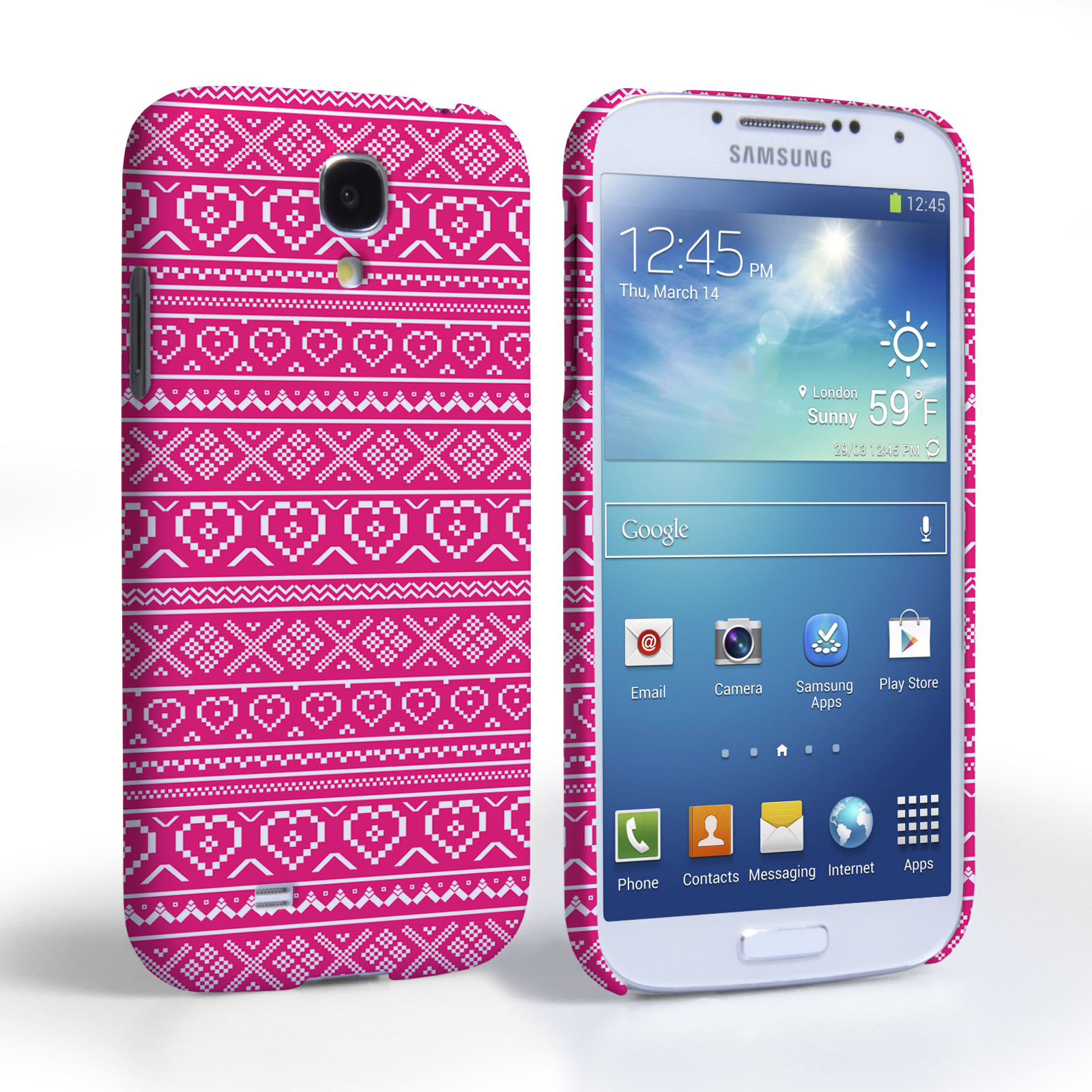 Caseflex Samsung Galaxy S4 Fairisle Case – Pink and White