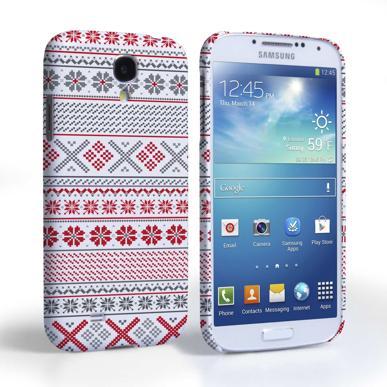 Caseflex Samsung Galaxy S4 Fairisle Case – Red, White and Grey