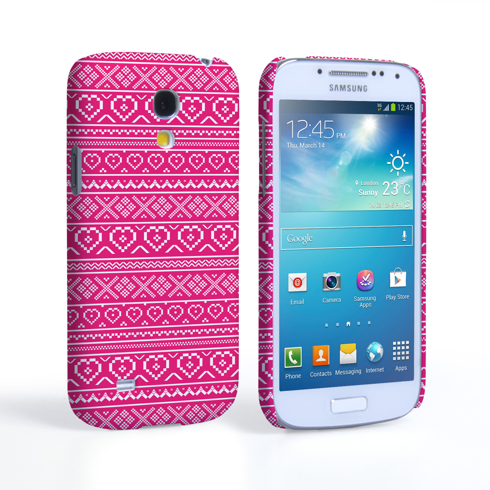 Caseflex Samsung Galaxy S4 Mini Fairisle Case – Pink and White