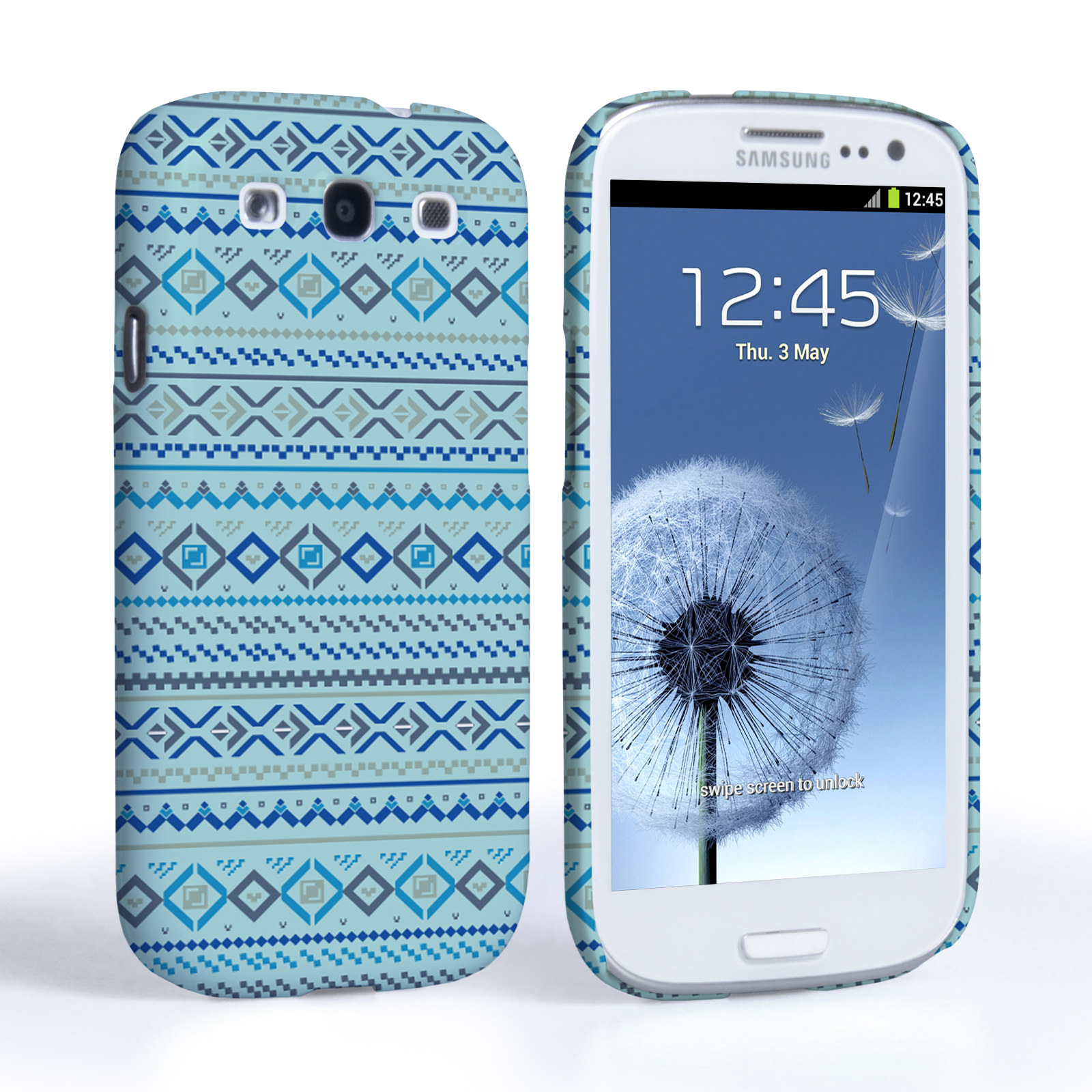 Caseflex Samsung Galaxy S3 Fairisle Case – Blue with Blue Background