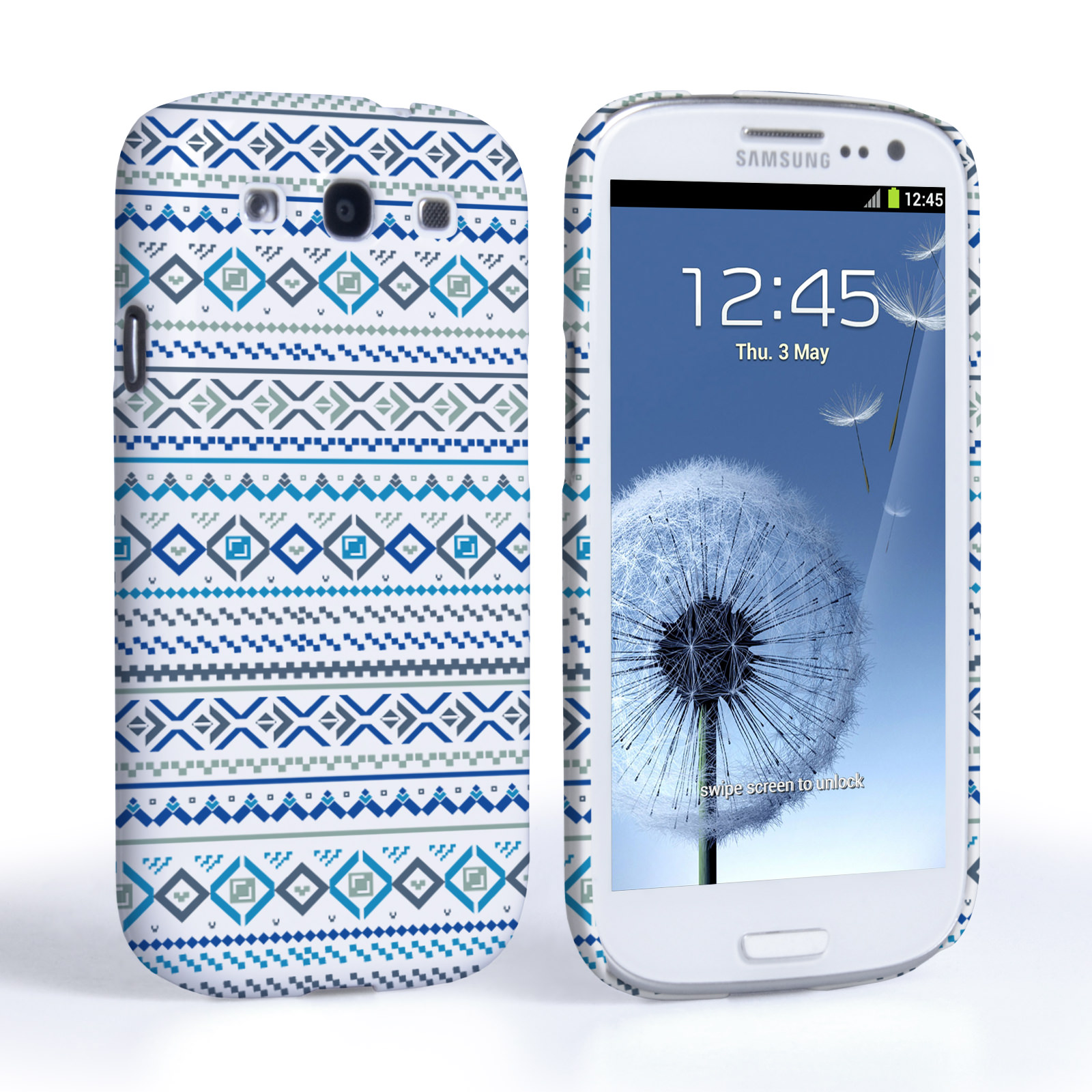 Caseflex Samsung Galaxy S3 Fairisle Case – Blue with White Background