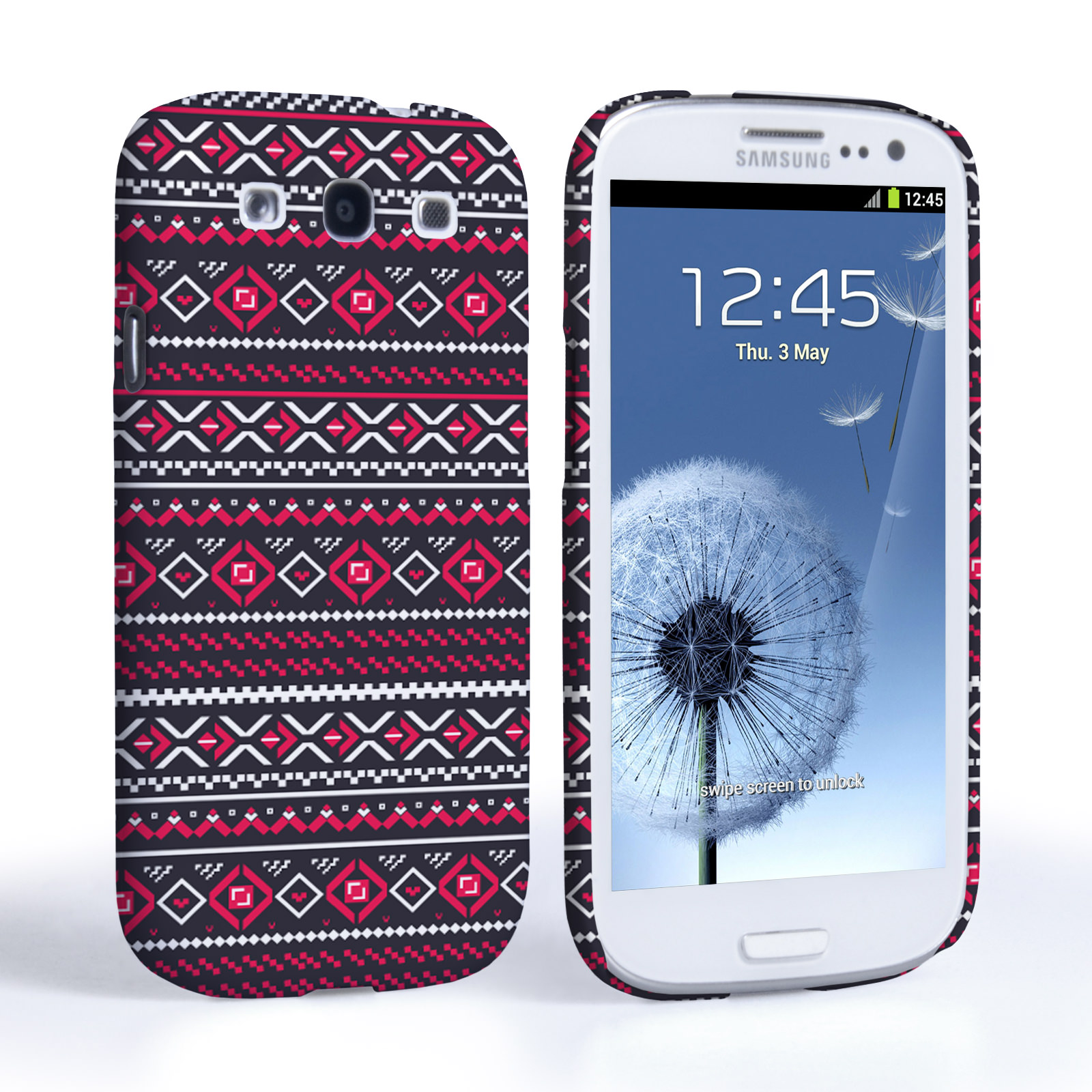 Caseflex Samsung Galaxy S3 Fairisle Case – Grey with Red Background