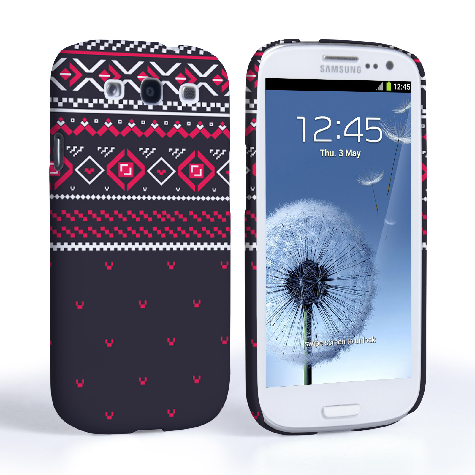 Caseflex Samsung Galaxy S3 Fairisle Case – Grey and Red Half Pattern