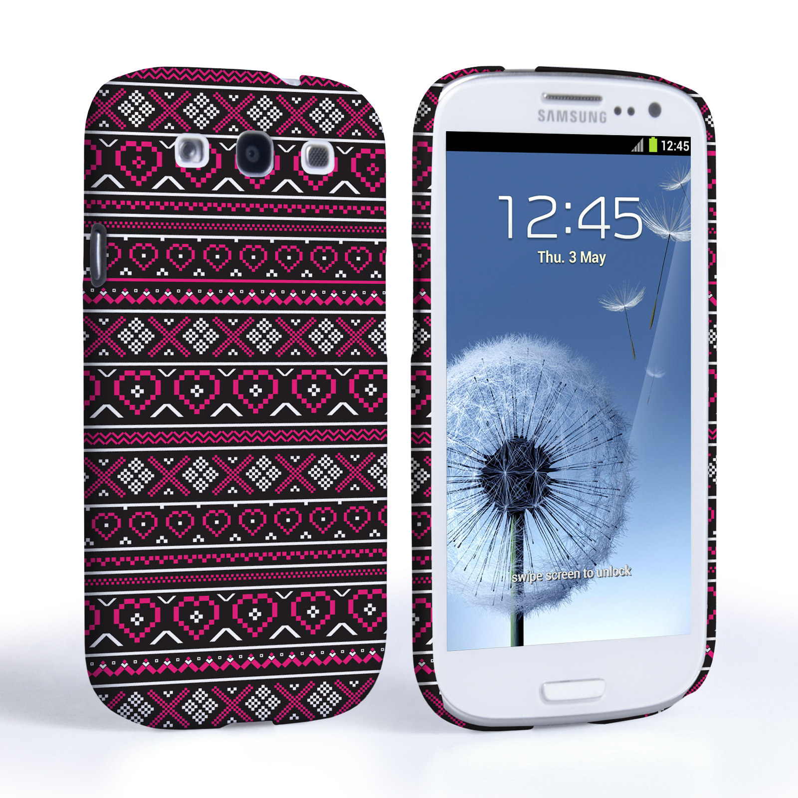 Caseflex Samsung Galaxy S3 Fairisle Case – Pink and Black