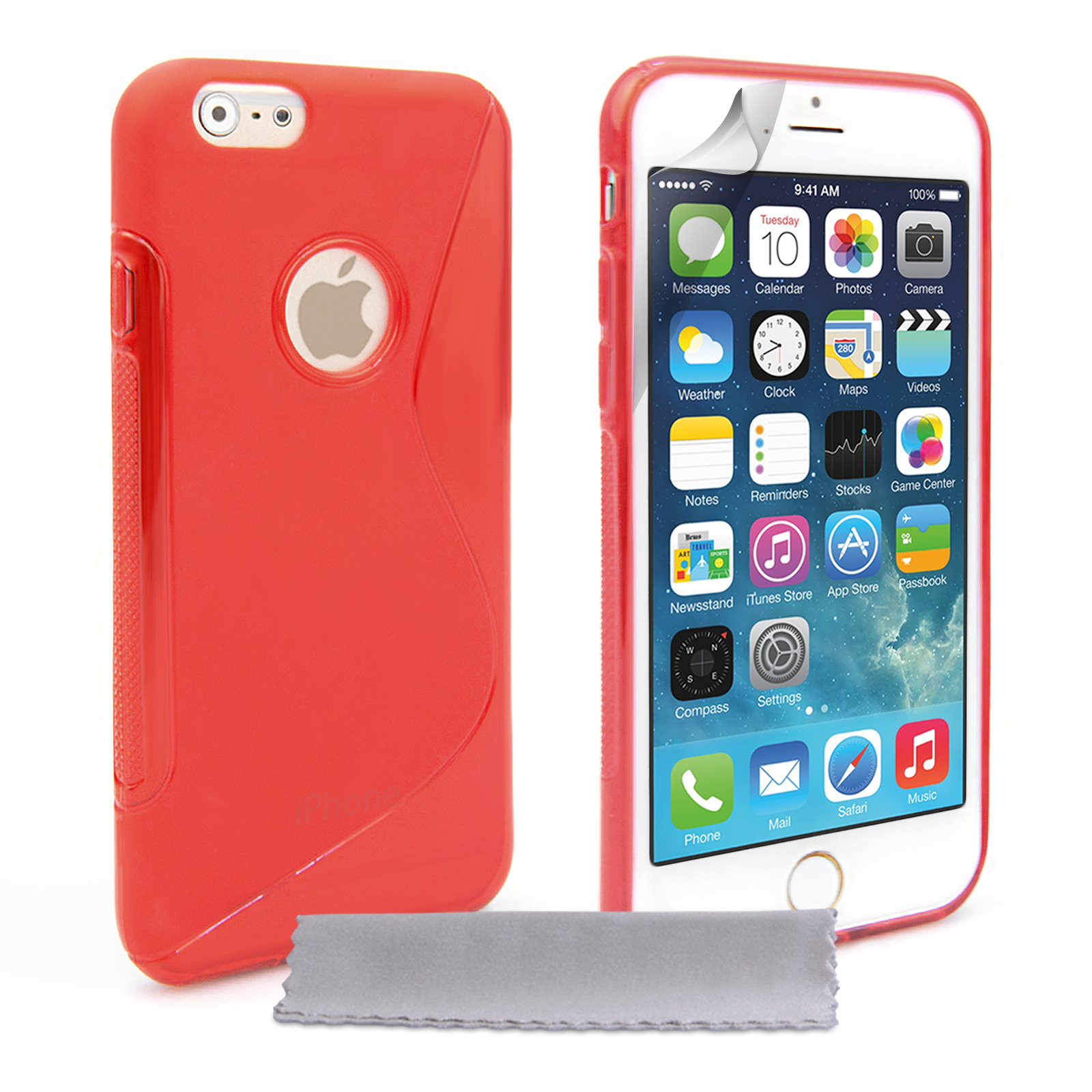 Caseflex iPhone 6 and 6s Silicone Gel S-Line Case - Red
