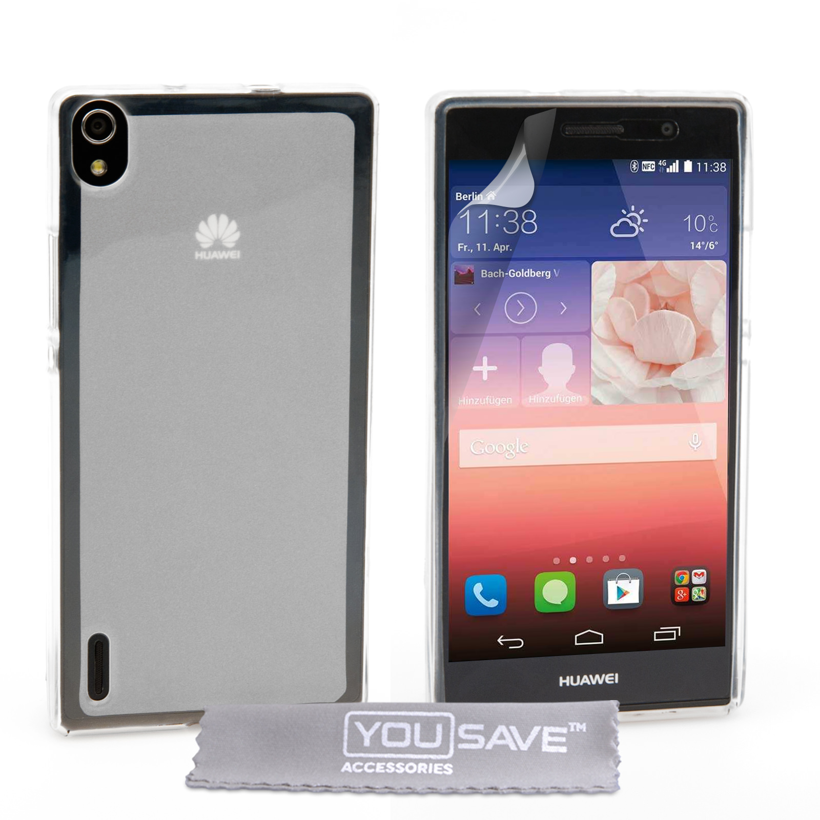 YouSave Accessories Huawei Ascend P7 Silicone Gel Case - Clear