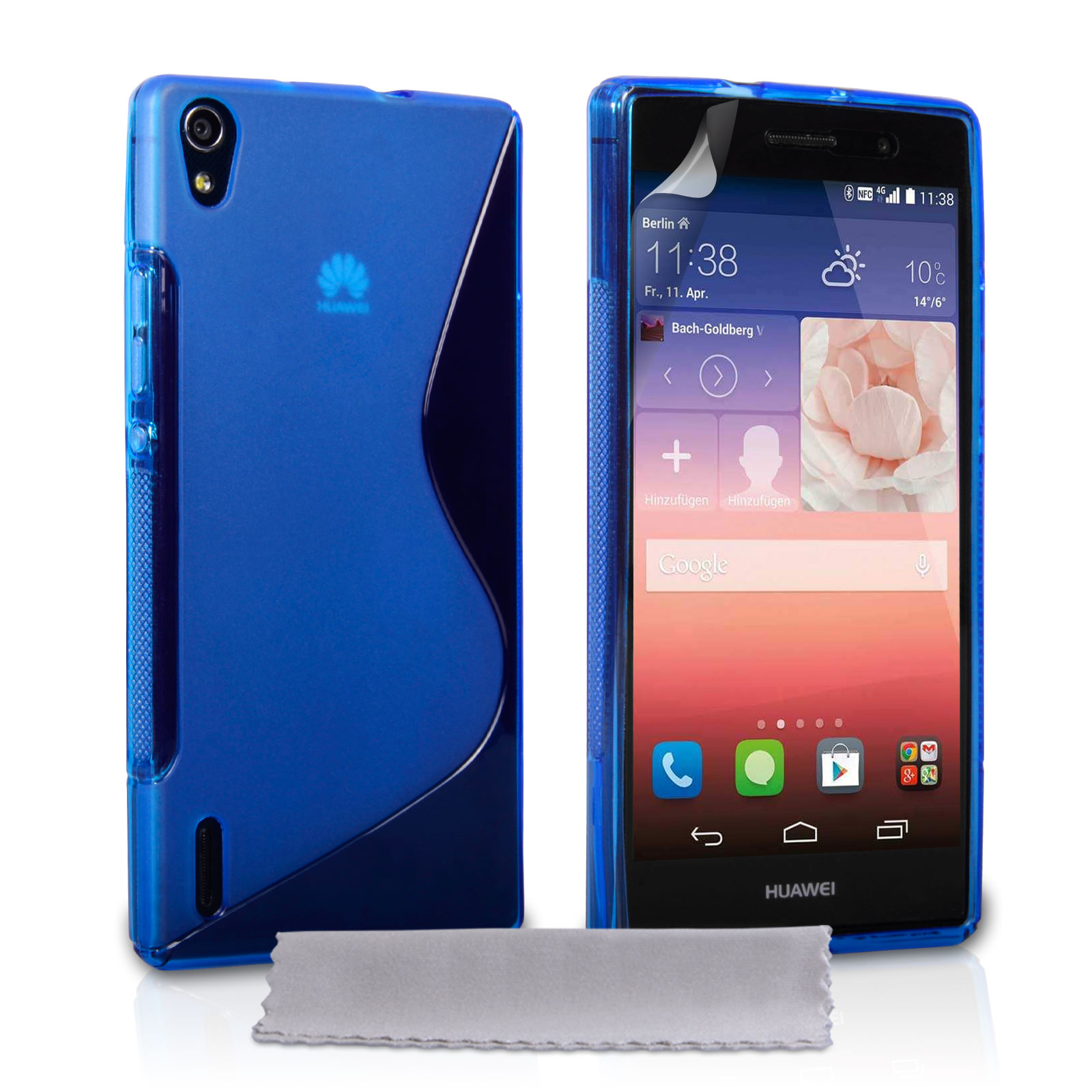 Caseflex Huawei Ascend P7 Silicone Gel S-Line Case - Blue
