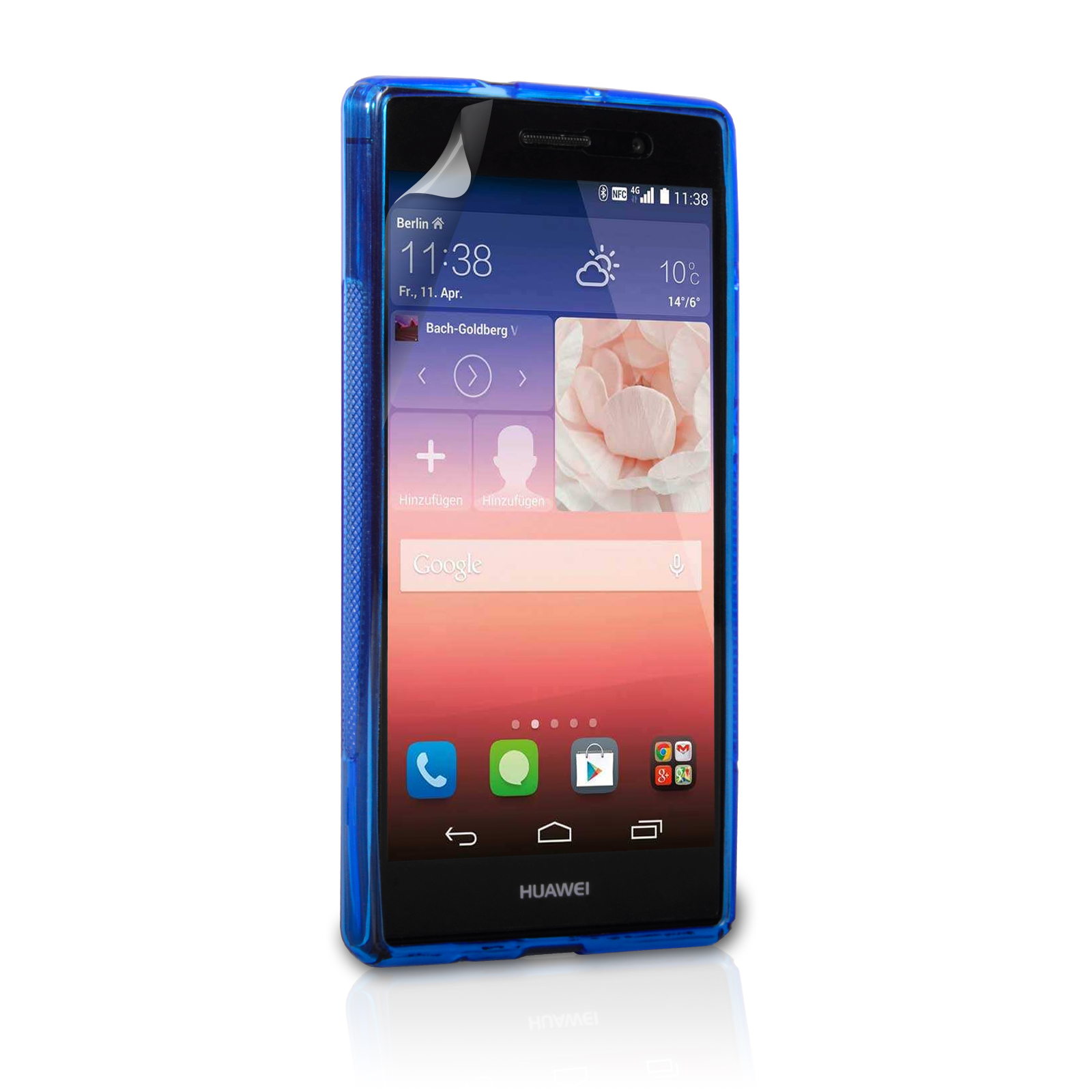 Caseflex Huawei Ascend P7 Silicone Gel S-Line Case - Blue