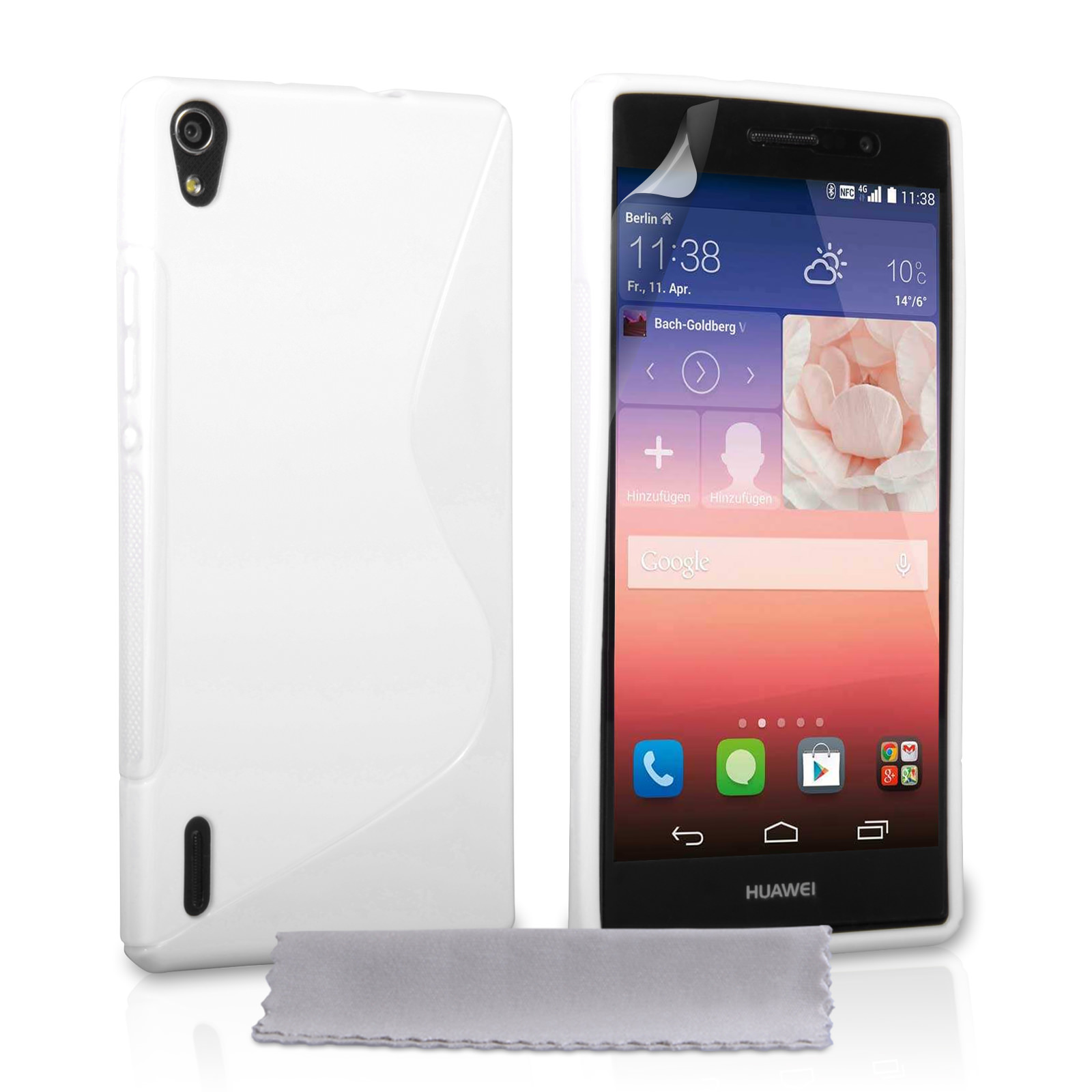 Caseflex Huawei Ascend P7 Silicone Gel S-Line Case - White
