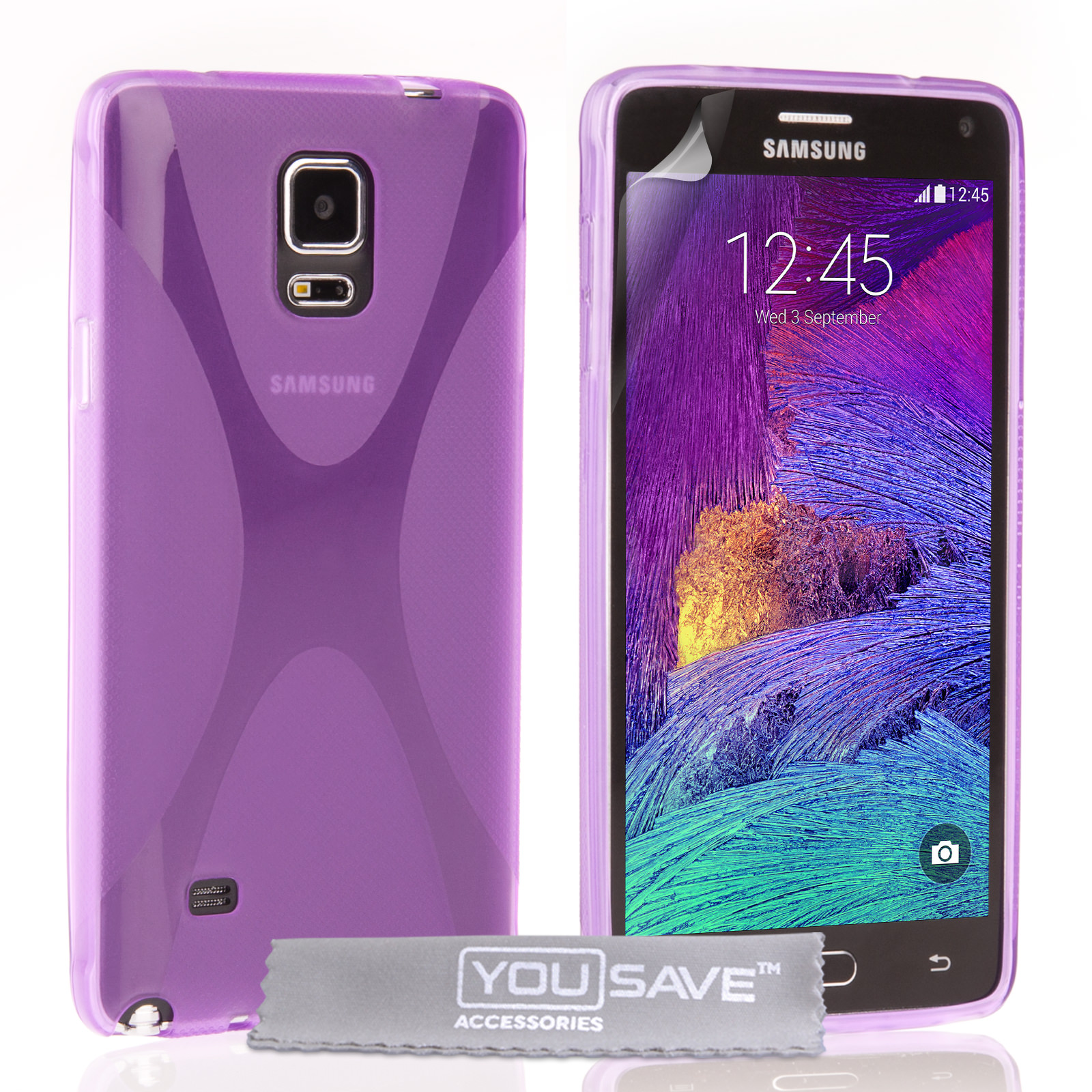 YouSave Samsung Galaxy Note 4 Silicone Gel X-Line Case - Purple