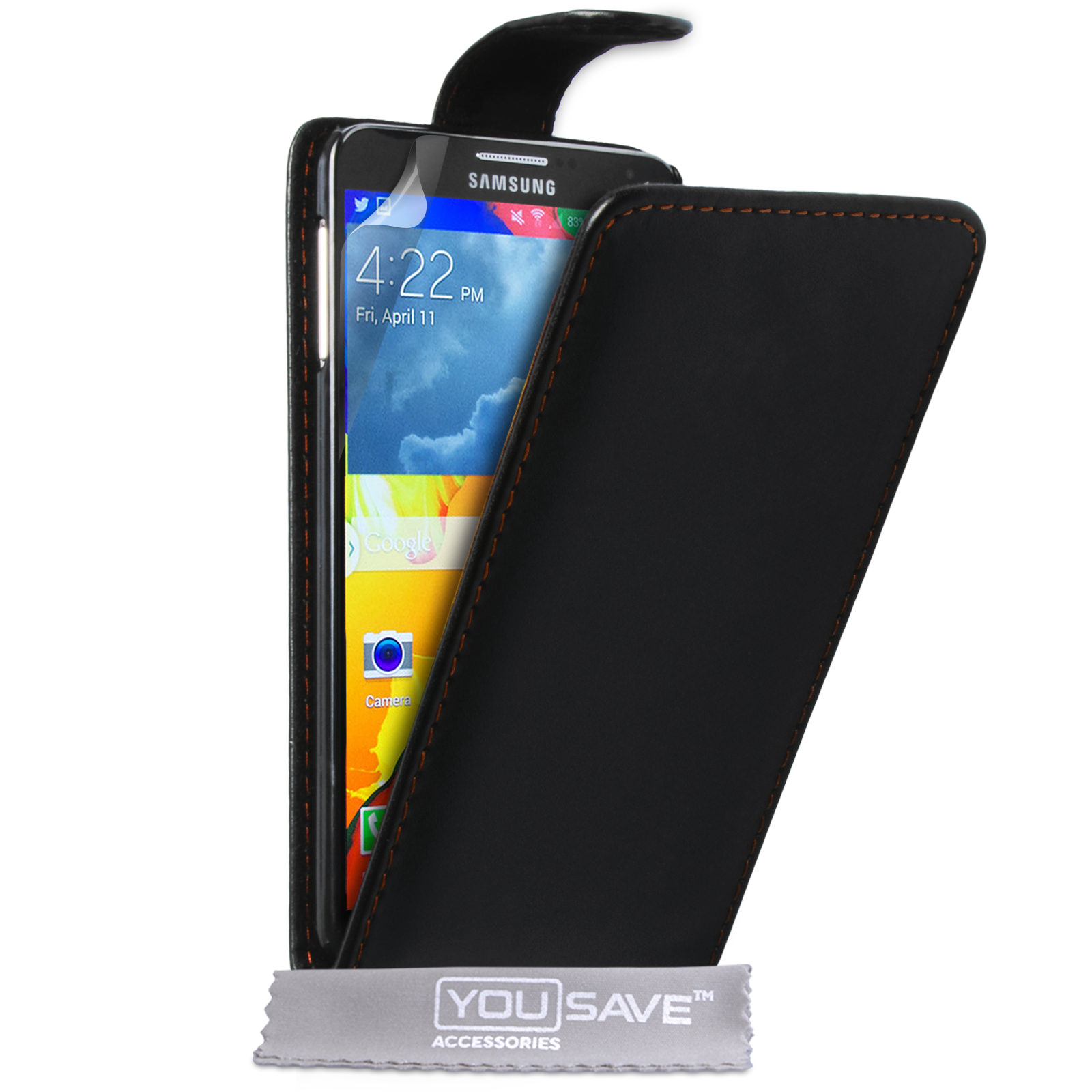 YouSave Samsung Galaxy Note 4 Leather-Effect Flip Case - Black