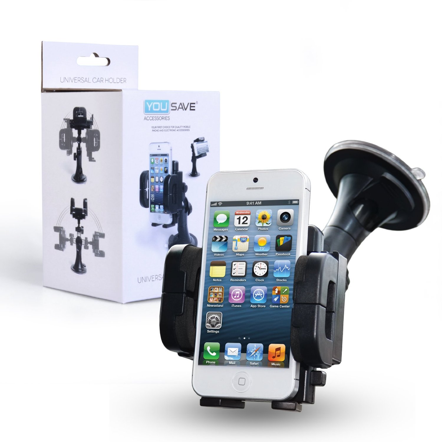 YouSave Accessories Accessories iPhone 6 and 6s Plastic Car Holder - Black