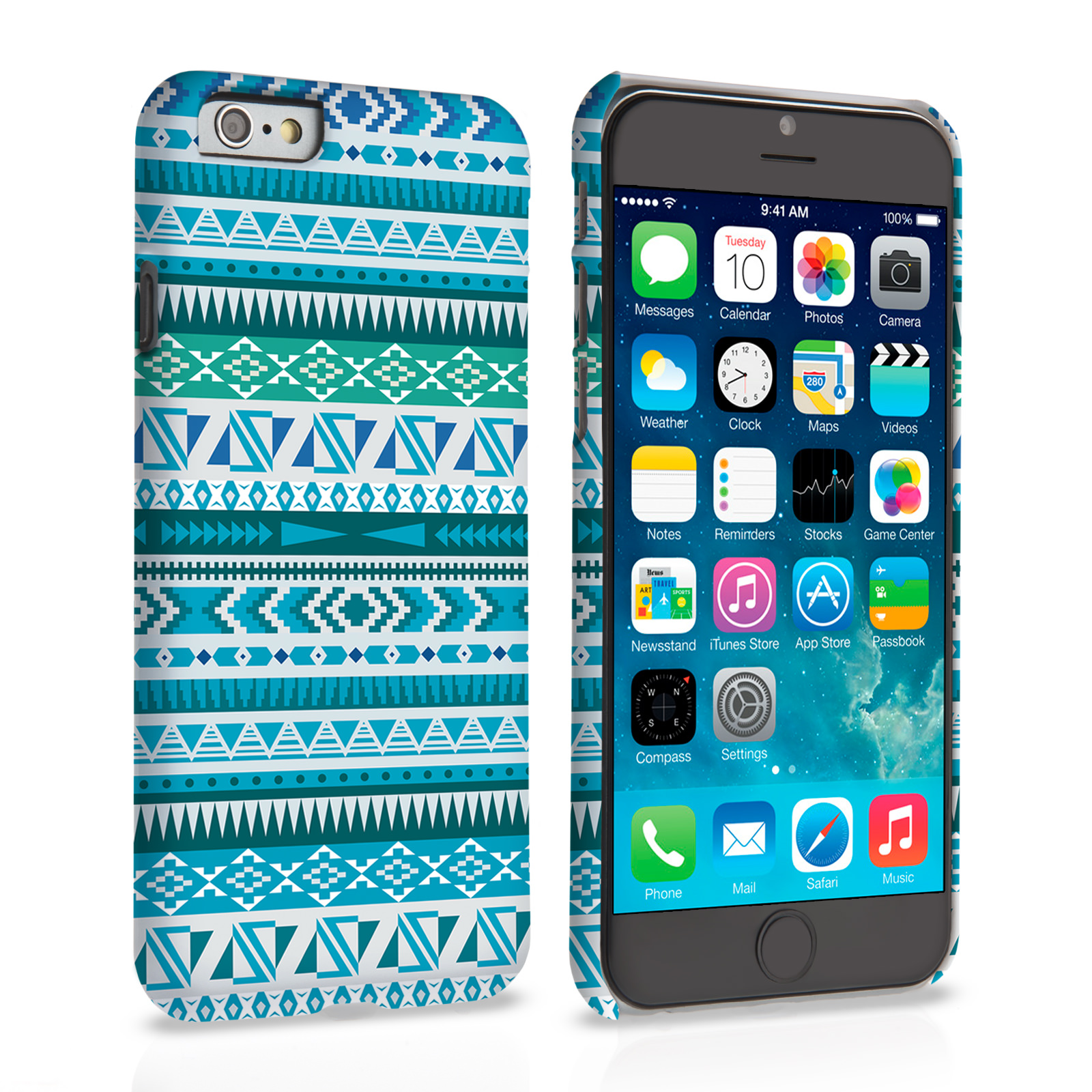 Caseflex iPhone 6 and 6s Aztec Aqua Hard Case