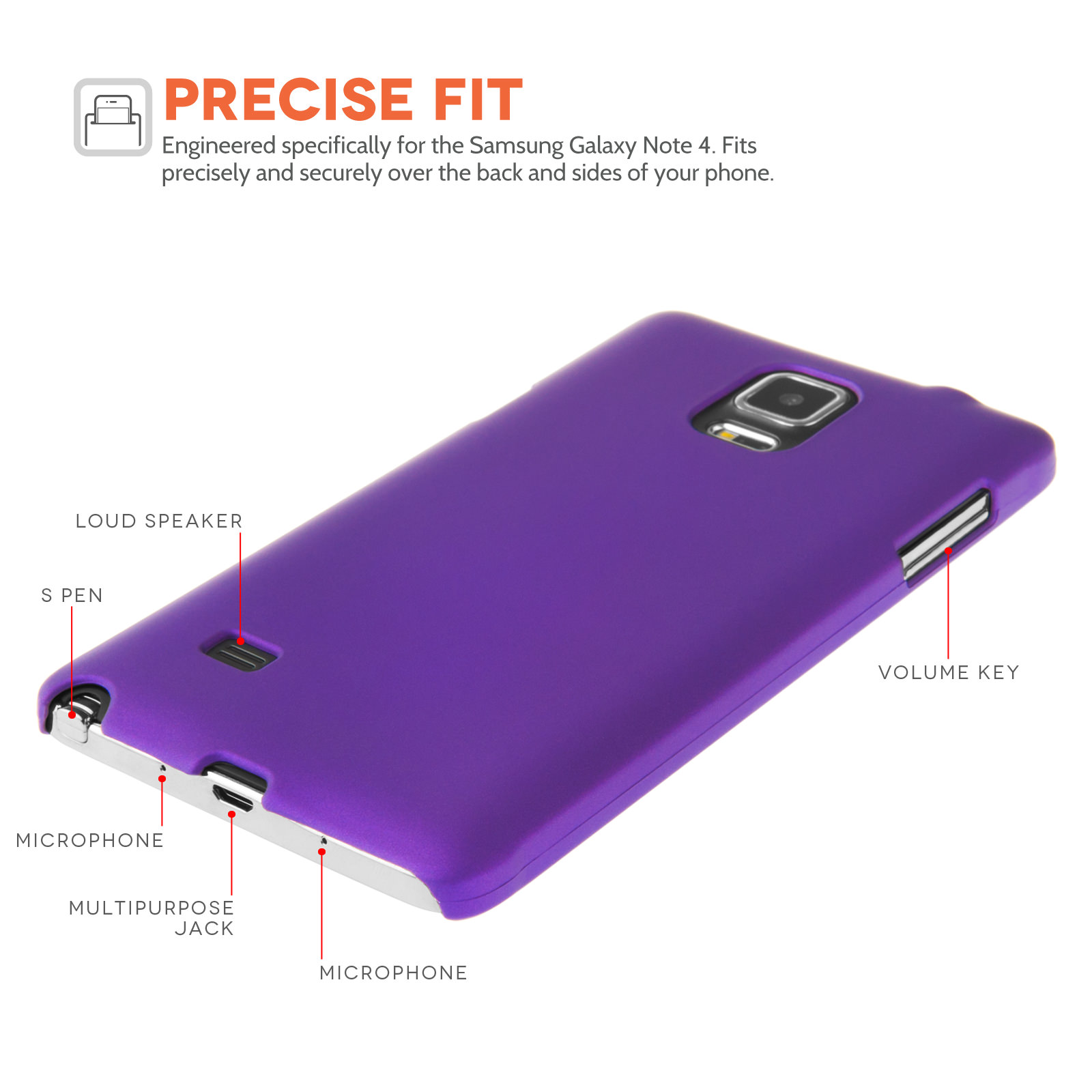 YouSave Accessories Samsung Galaxy Note 4 Hard Hybrid Case - Purple