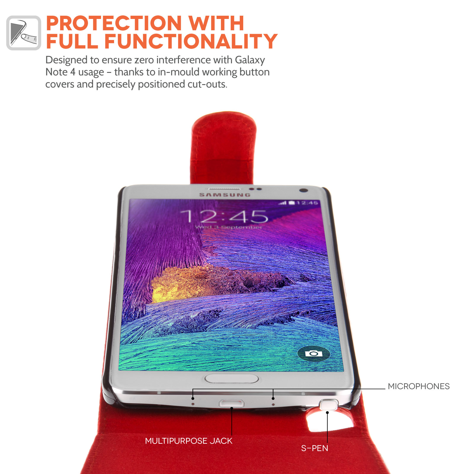 YouSave Samsung Galaxy Note 4 Leather-Effect Flip Case - Red