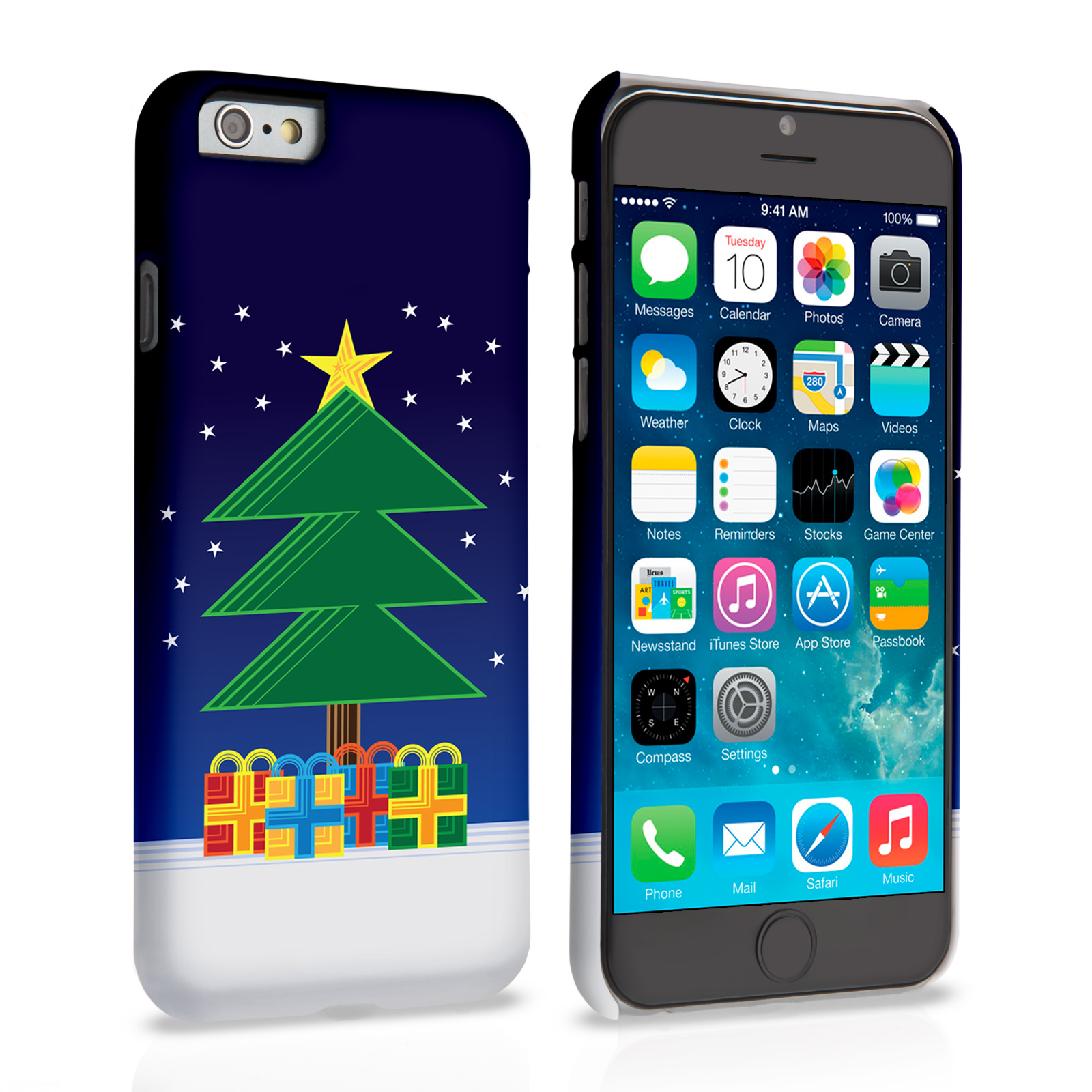 Caseflex iPhone 6 and 6s Christmas Night Tree And Presents Hard Case