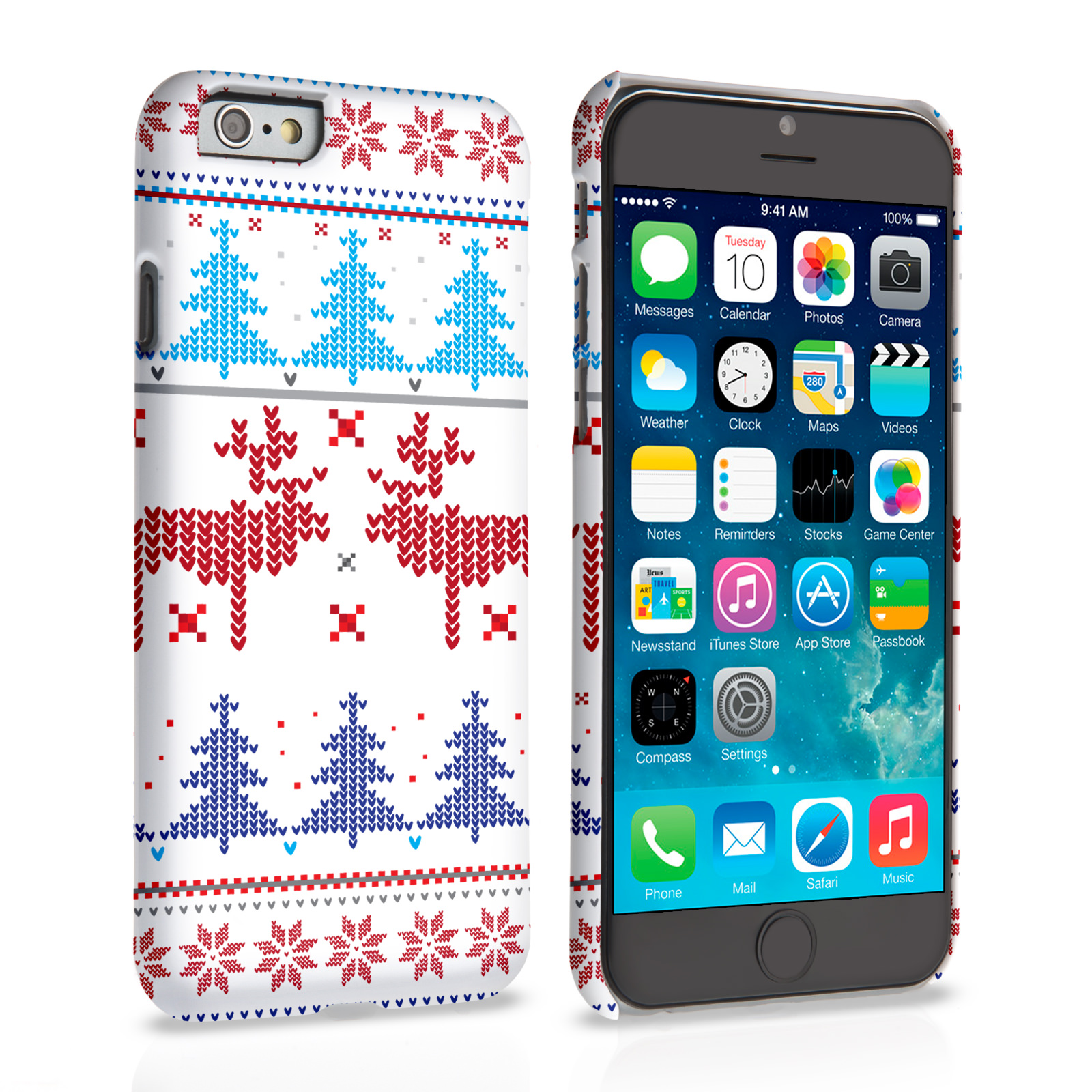 Caseflex iPhone 6 and 6s Christmas Heart Reindeer Tree Jumper Hard Case