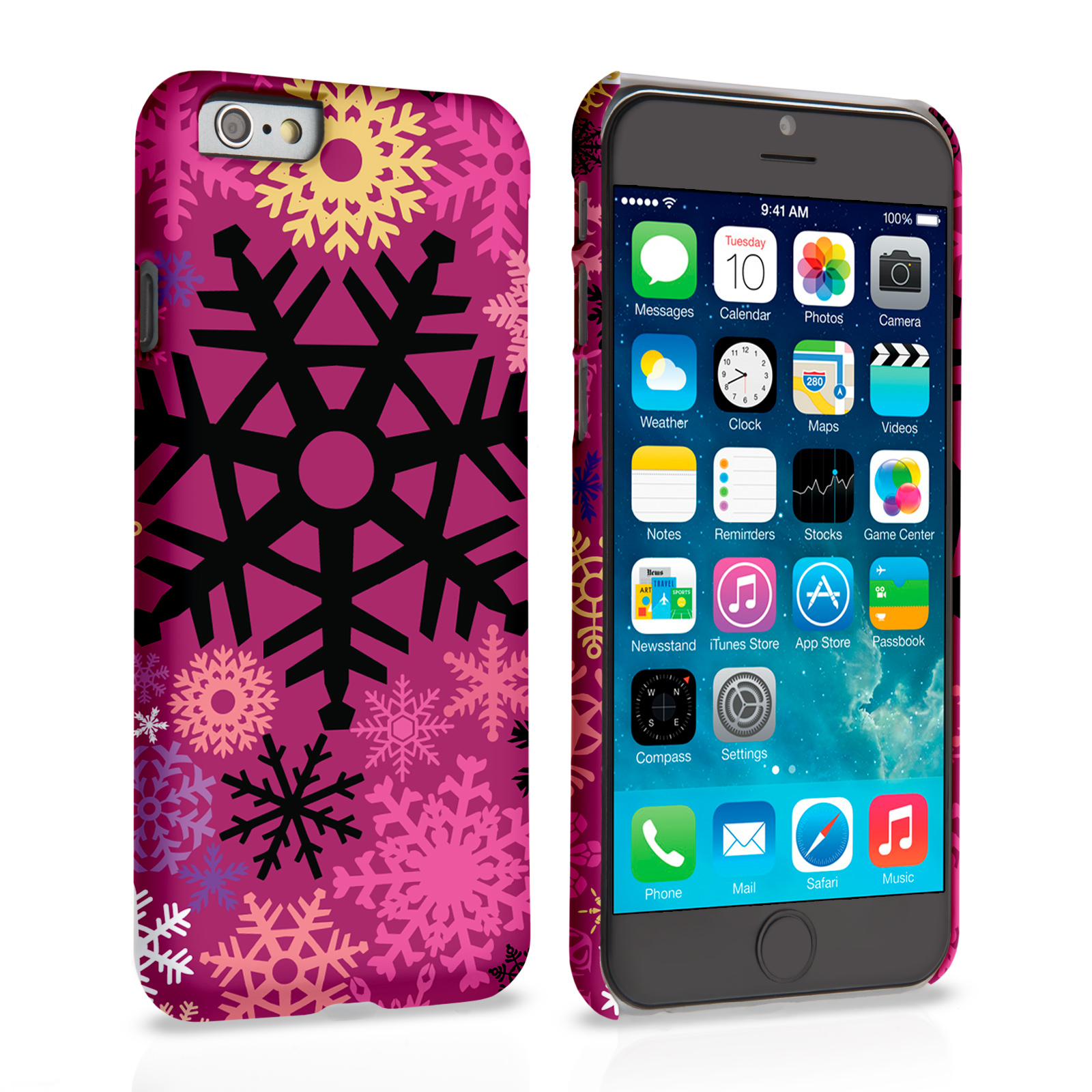 Caseflex iPhone 6 and 6s Christmas Winter Snowflake Hard Case - Burgundy