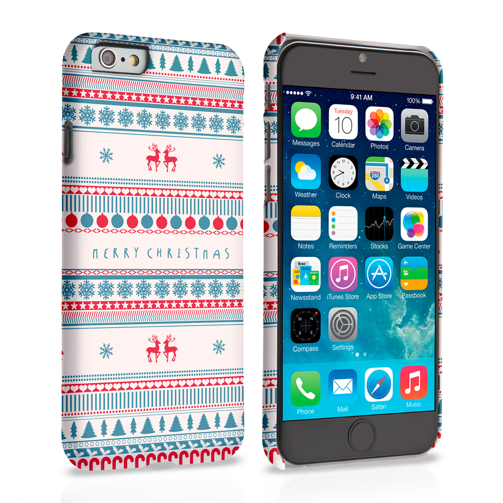 Caseflex iPhone 6 and 6s Merry Christmas Reindeer Snowflake Pattern Hard Case