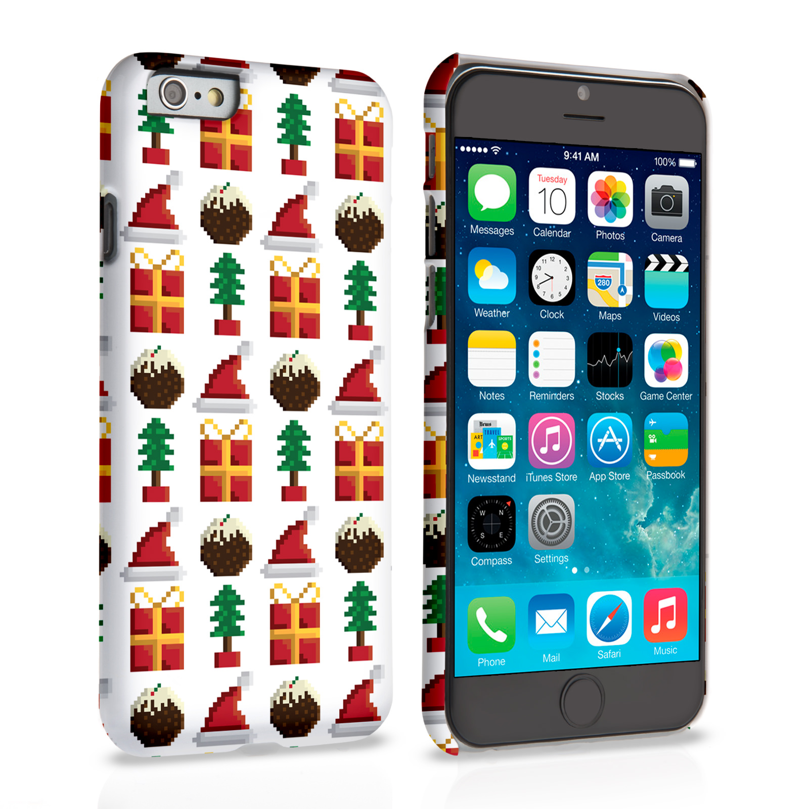 Caseflex iPhone 6 and 6s Retro Game Christmas Presents And Pudding Hard Case