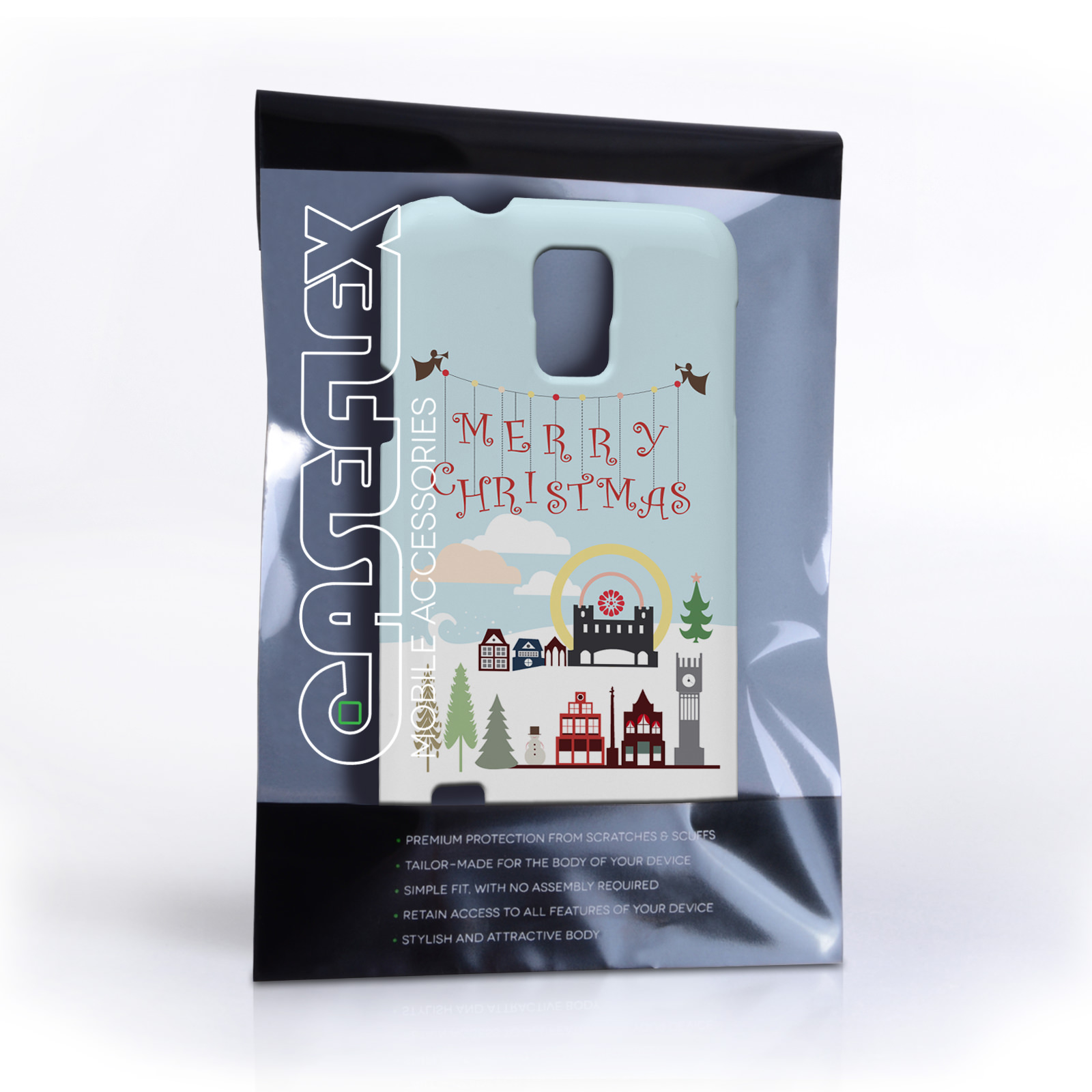 Caseflex Samsung Galaxy S5  Merry Christmas Pattern Hard Case